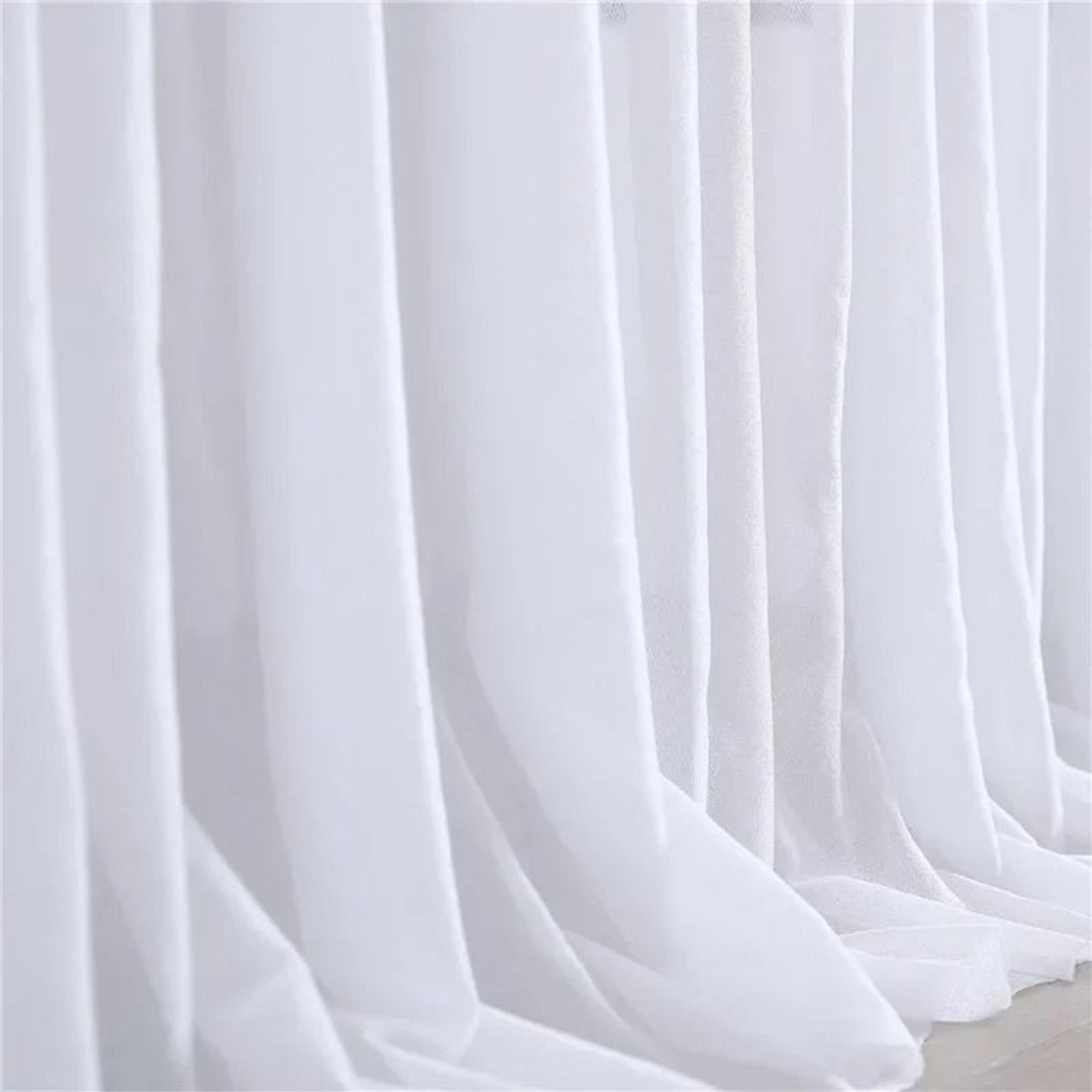 White Tulle Ruffle Table Skirt SemiSheer Cover For Wedding Bridal Shower  Birthday Decor 4