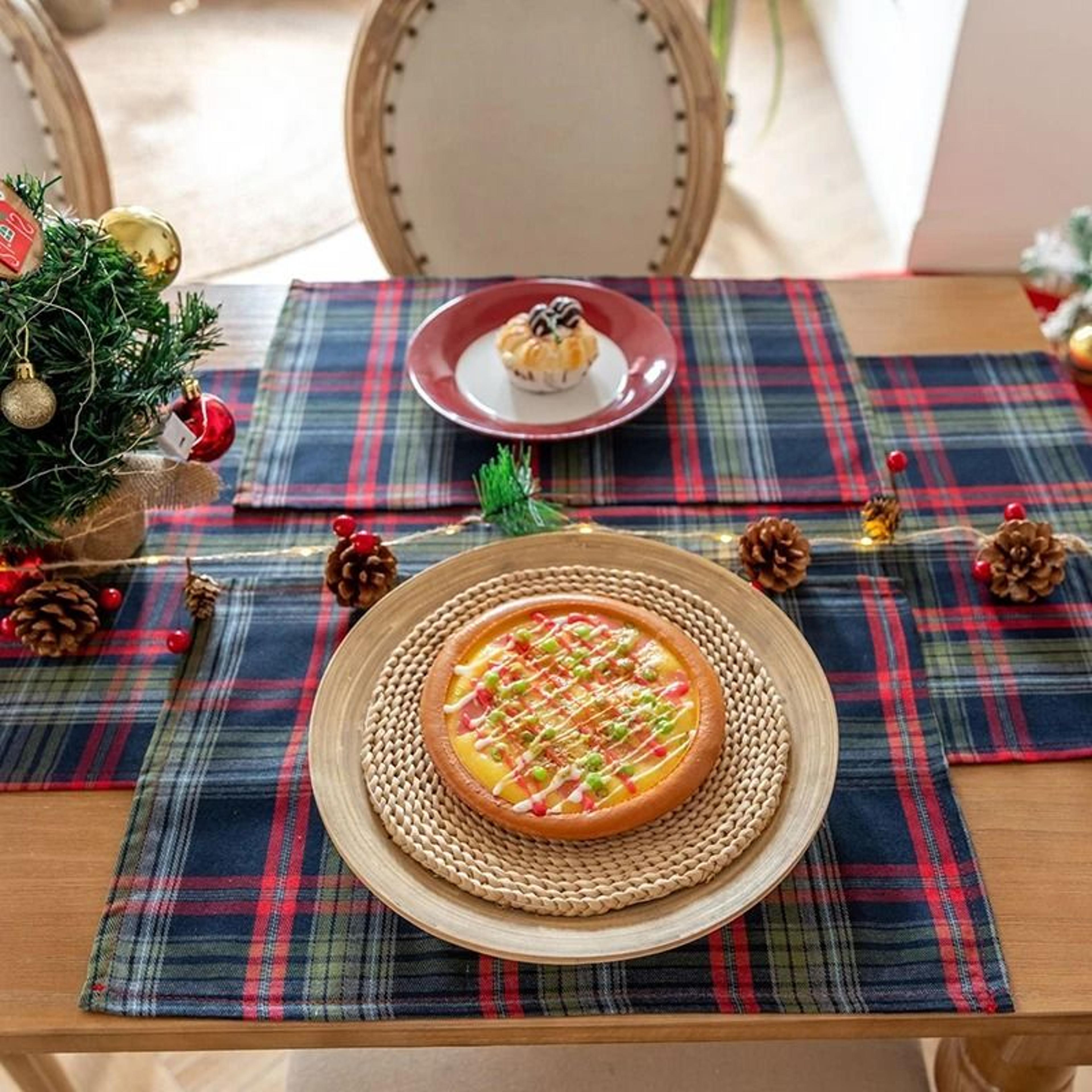 Christmas Buffalo Check Cotton Placemats Set Of 4 Reusable Xmas Dinner Mats For Kitchen 5