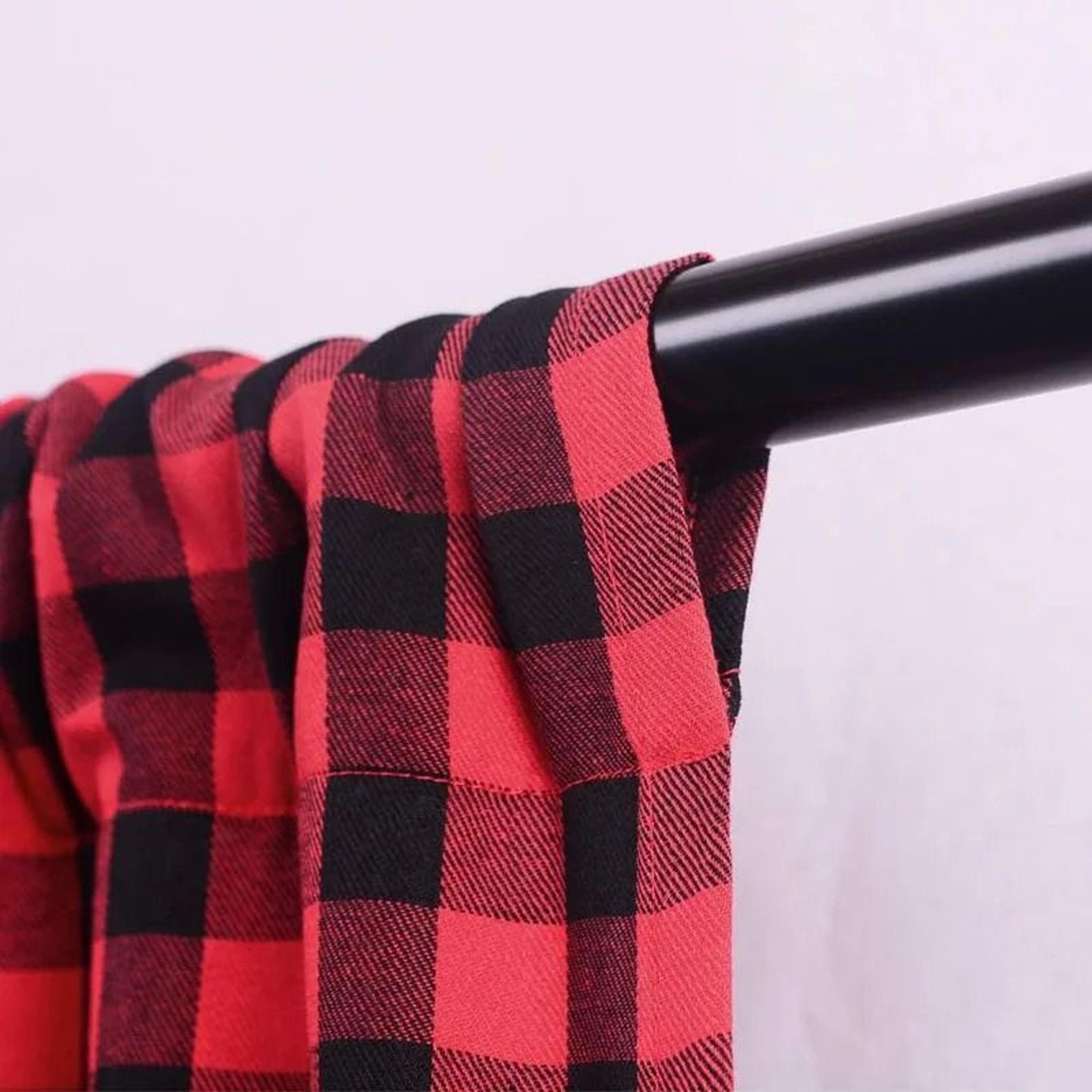 1 Panel Buffalo Check Black  Red Plaid Blackout Curtain Farmhouse Christmas Window Drapery 4