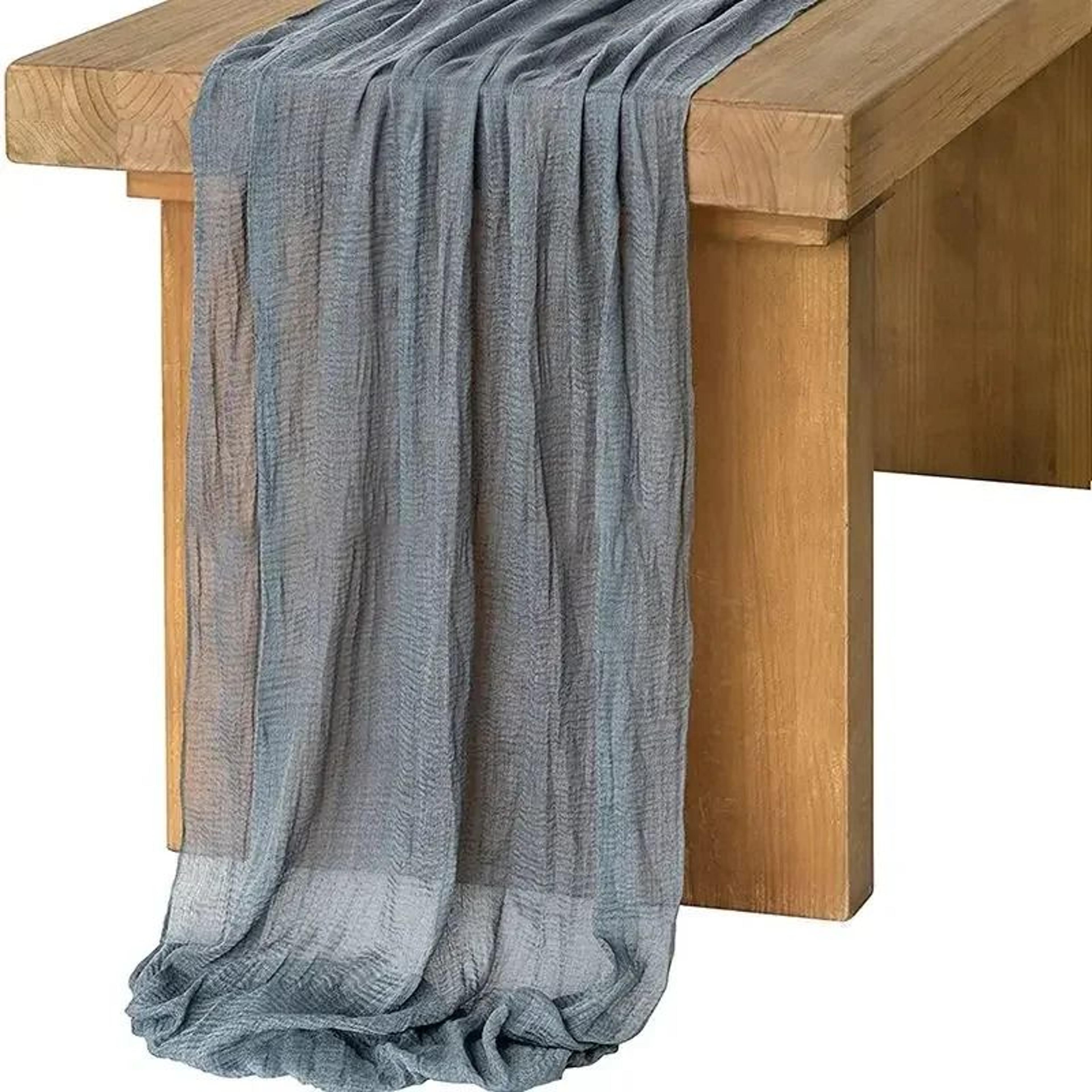 Sage Green Cheesecloth Table Runner Boho Gauze Sheer Drapery For Wedding Party  Baby Shower 10