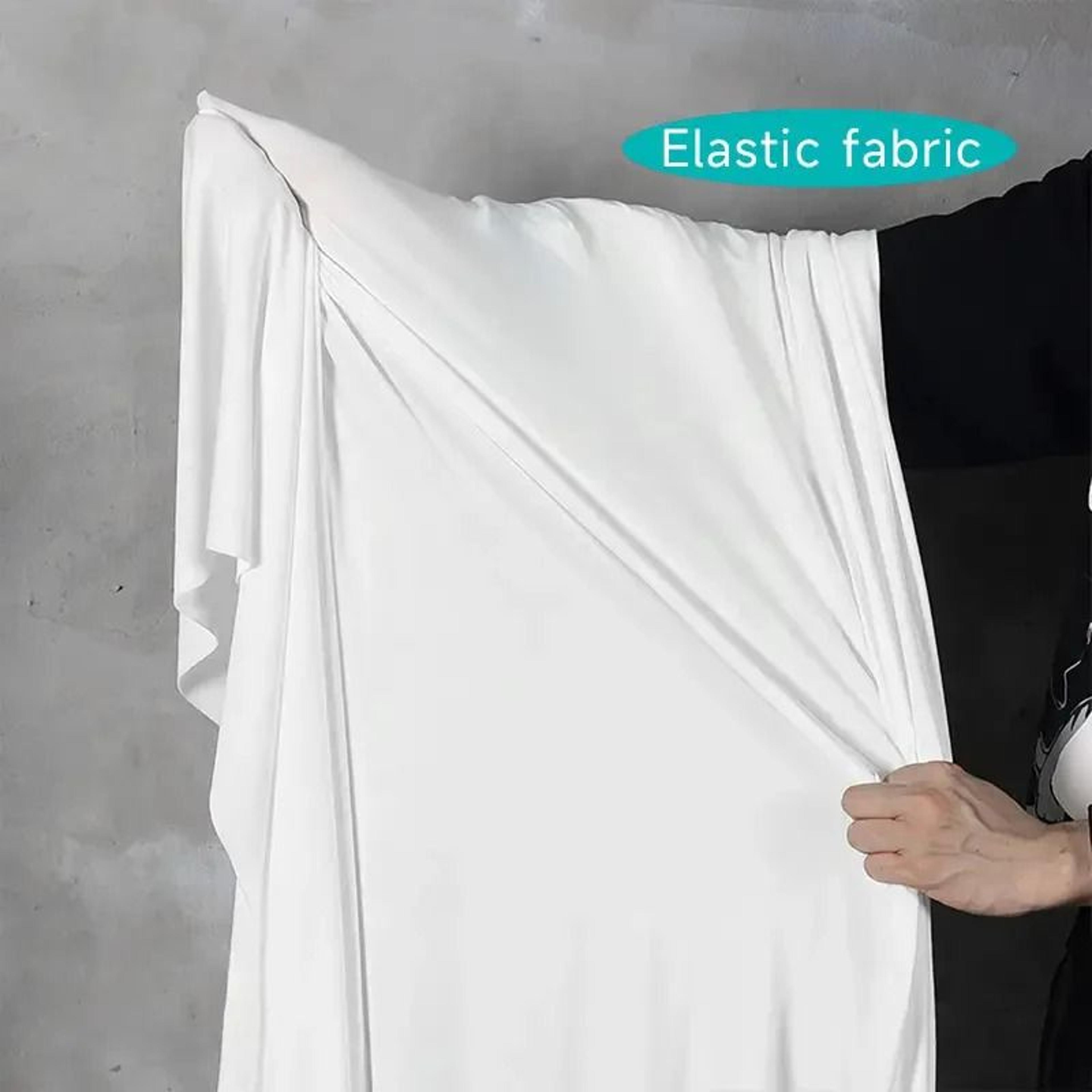 White Stretch Spandex Rectangle Tablecloth WrinkleFree Fitted Polyester Cover For Wedding  Party De 4