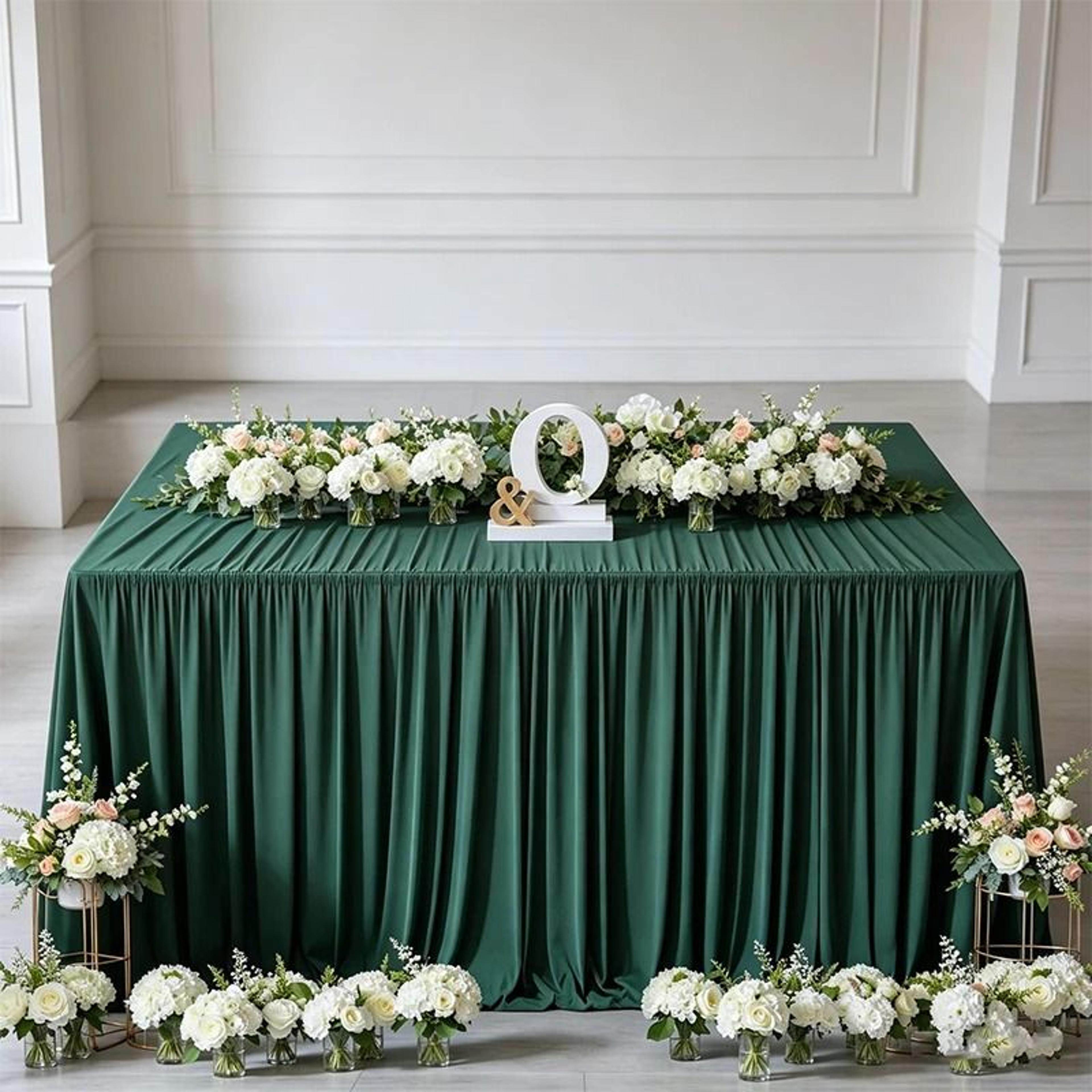 White Stretch Spandex Rectangle Tablecloth WrinkleFree Fitted Polyester Cover For Wedding  Party De 6