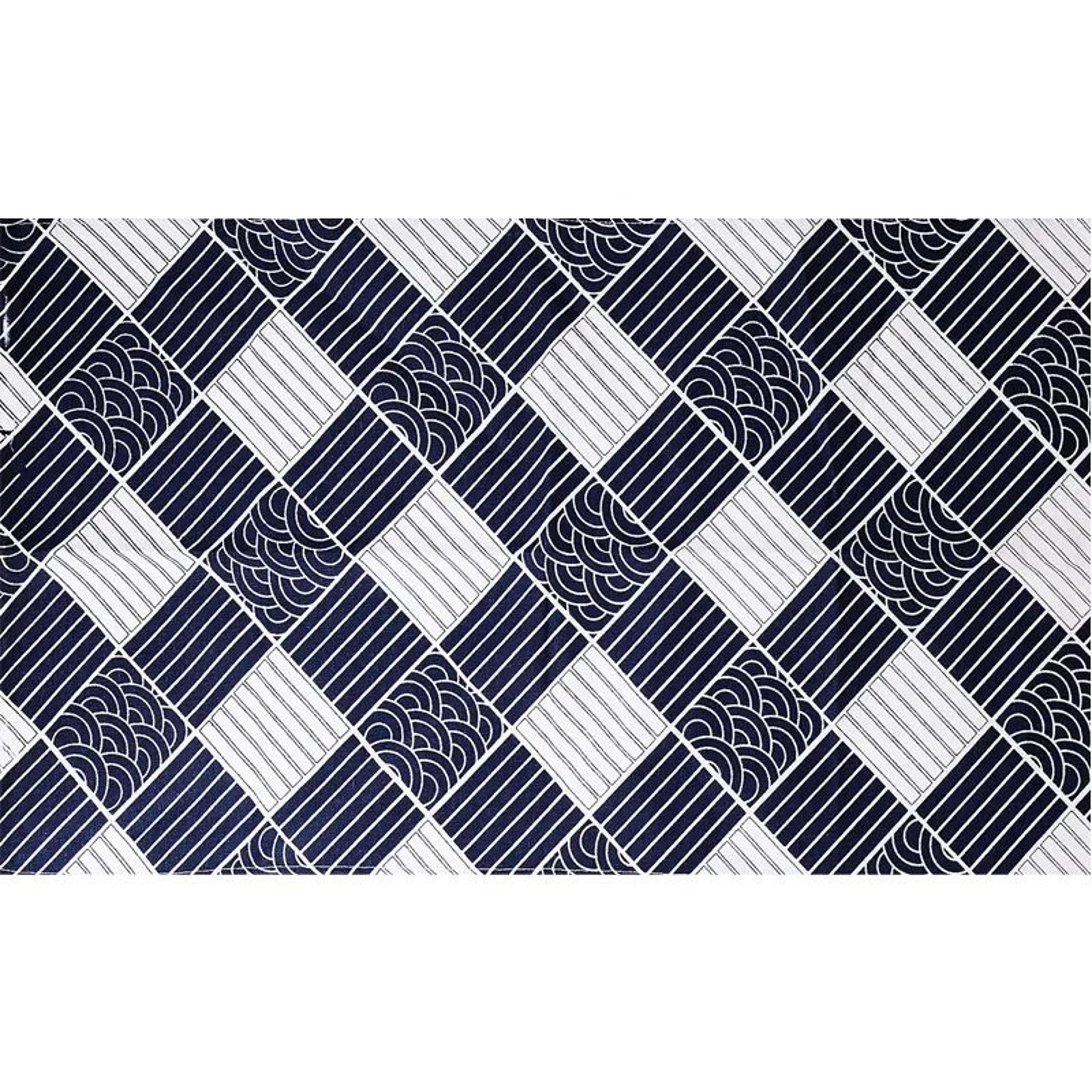 Deep Blue Ocean Waves Rectangular Placemats Set Of 4 Japanese Seigaiha Pattern Dining Table Mats 6