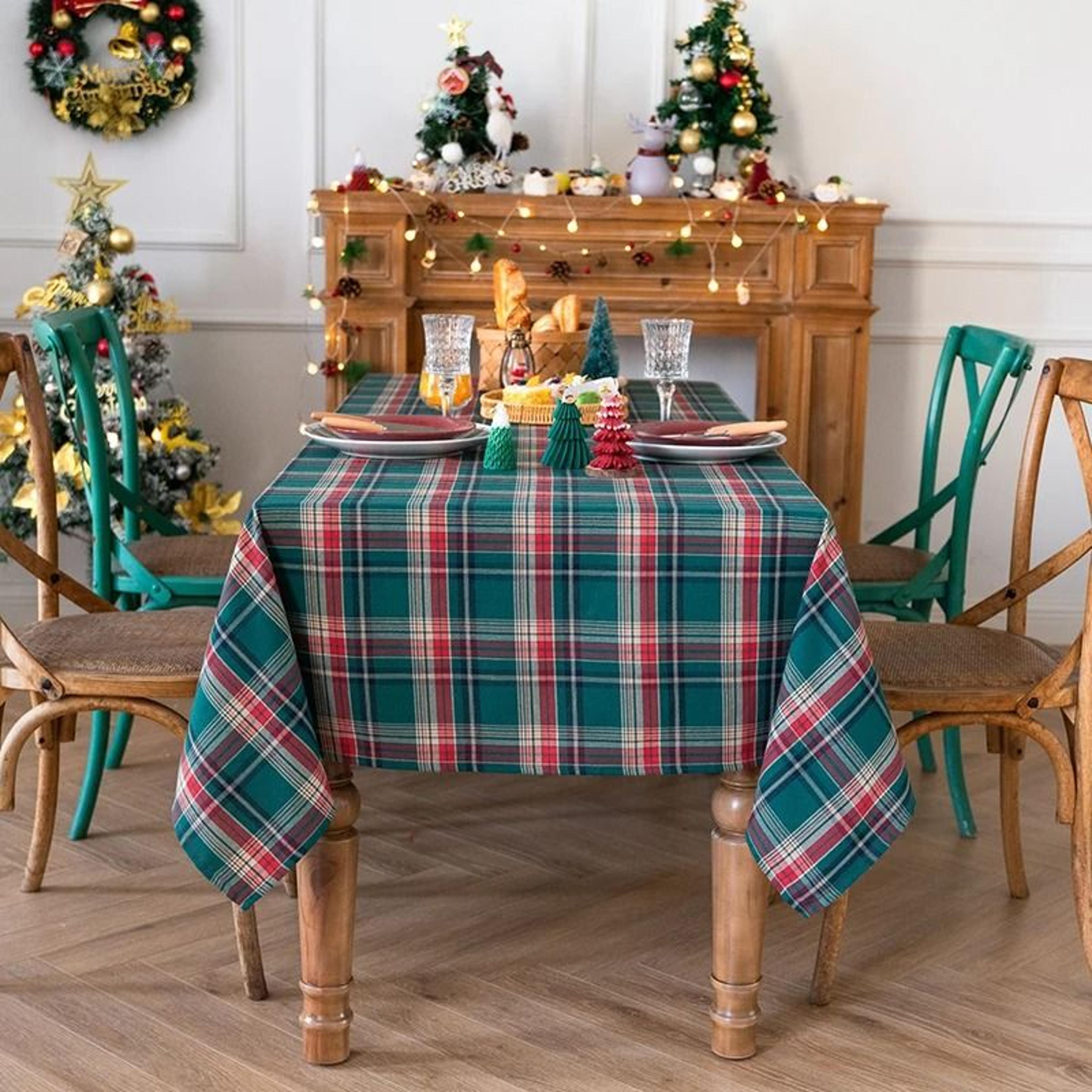 Christmas Buffalo Checkered Rectangular Tablecloth Kitchen  Dining Cover For Holiday Halloween  Xma 5