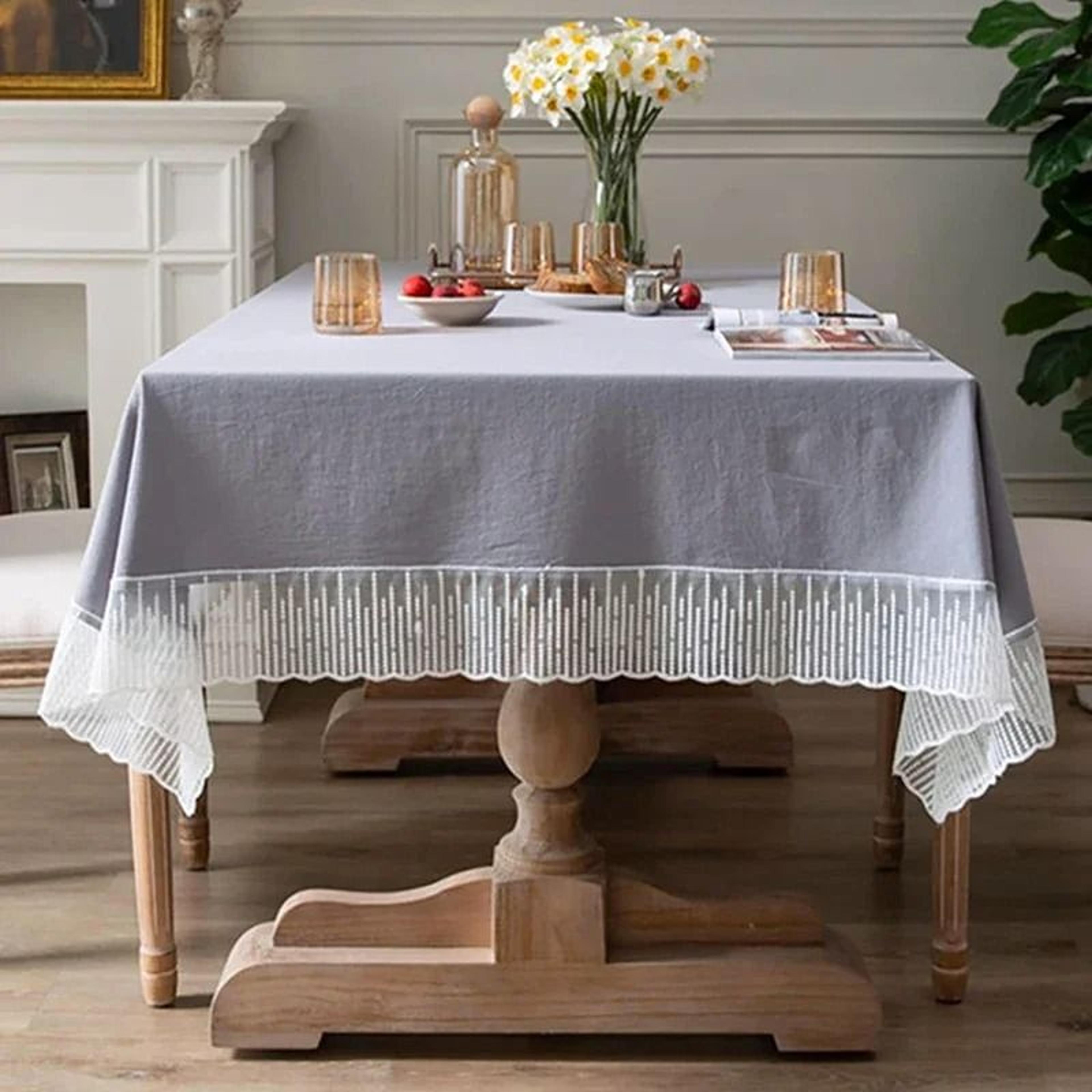 White French Style Meteor Shower Lace Tablecloth Delicate Dressing  Coffee Table Cover For Wedding  8