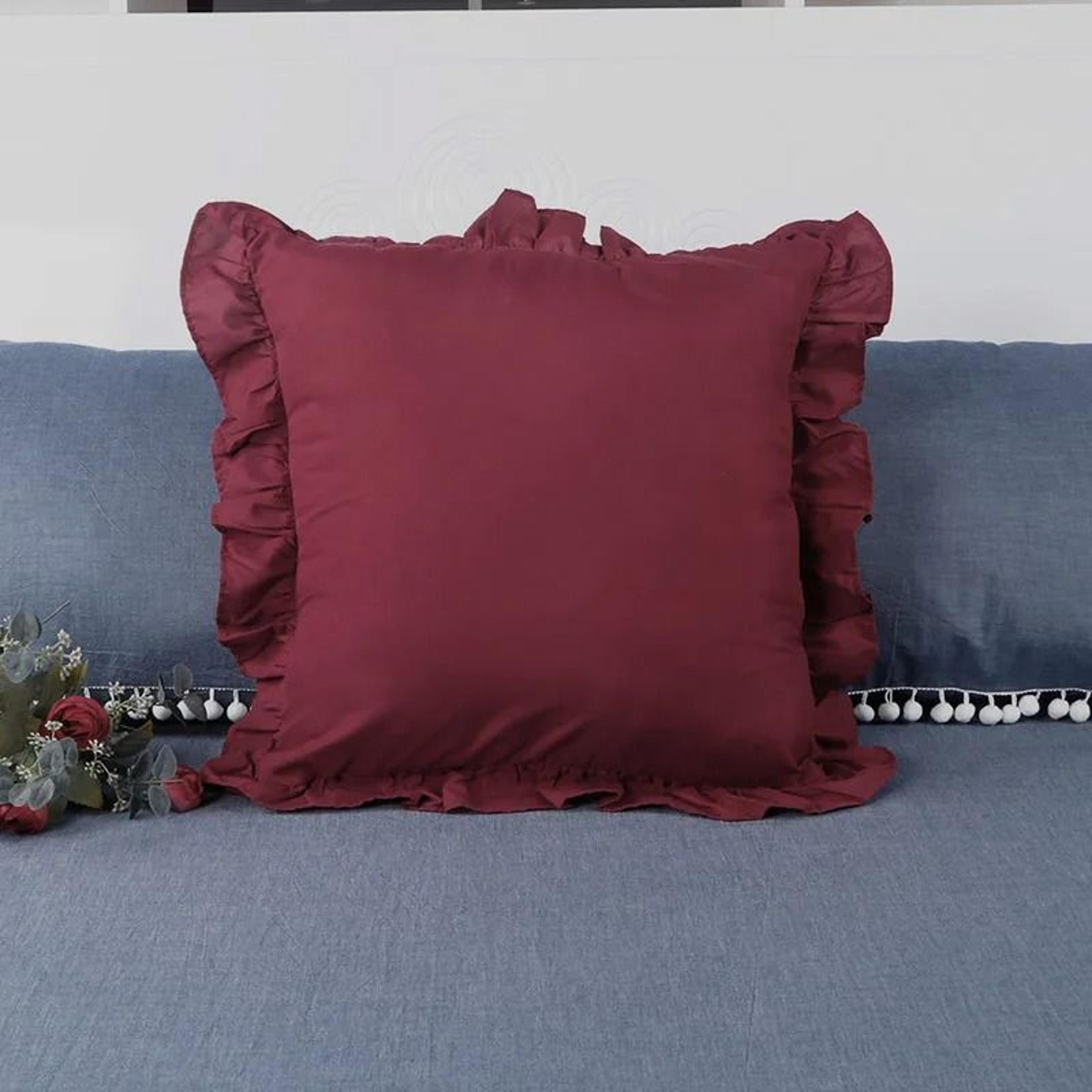 Soft Washed Cotton Ruffle Pillow Cases With Envelope Closure Cushion Cover For Sofa Living Room  Be 17