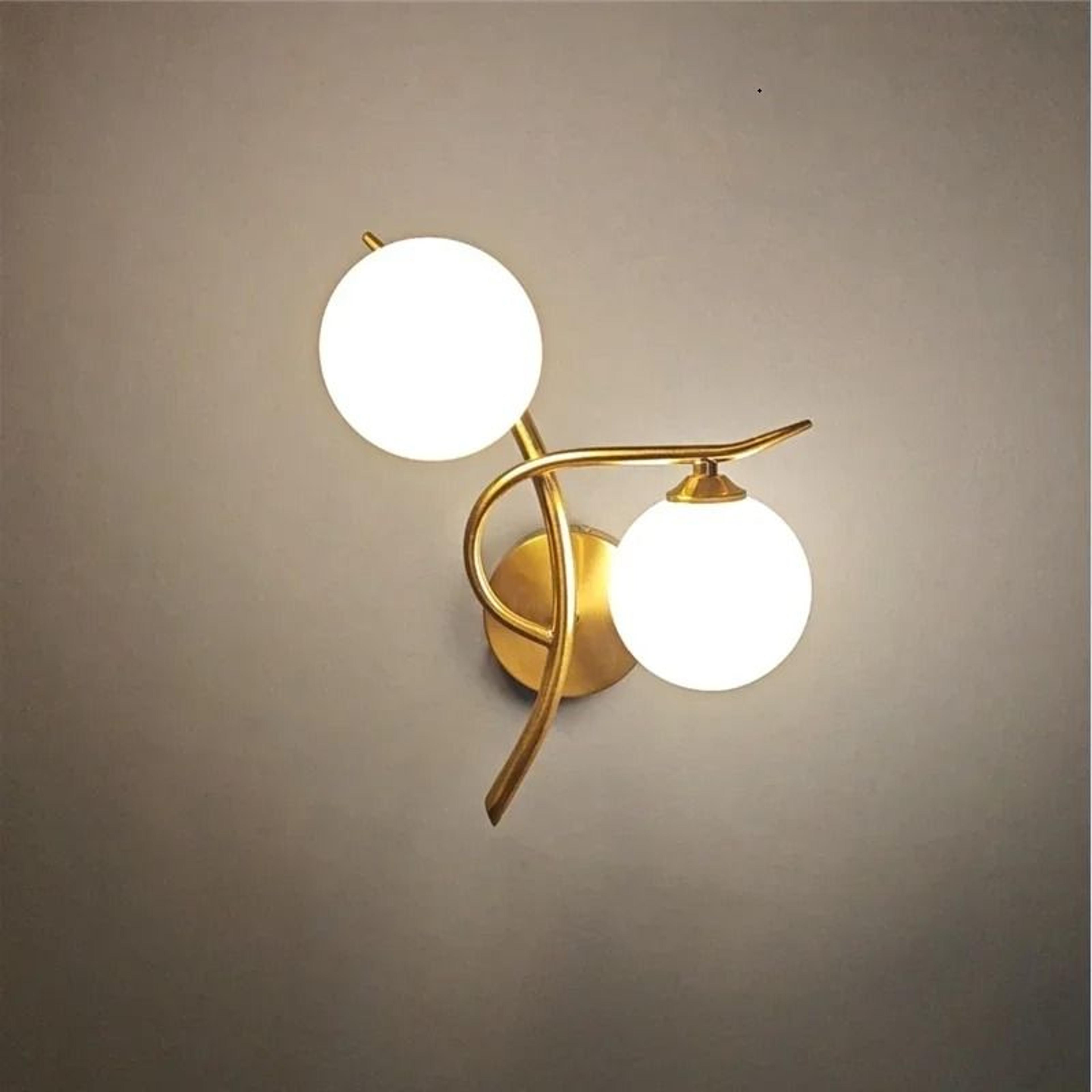 nordic modern iron led wall lamp (glass ball indoor wall sconce with g9 base for bedroom, learning & corridor)