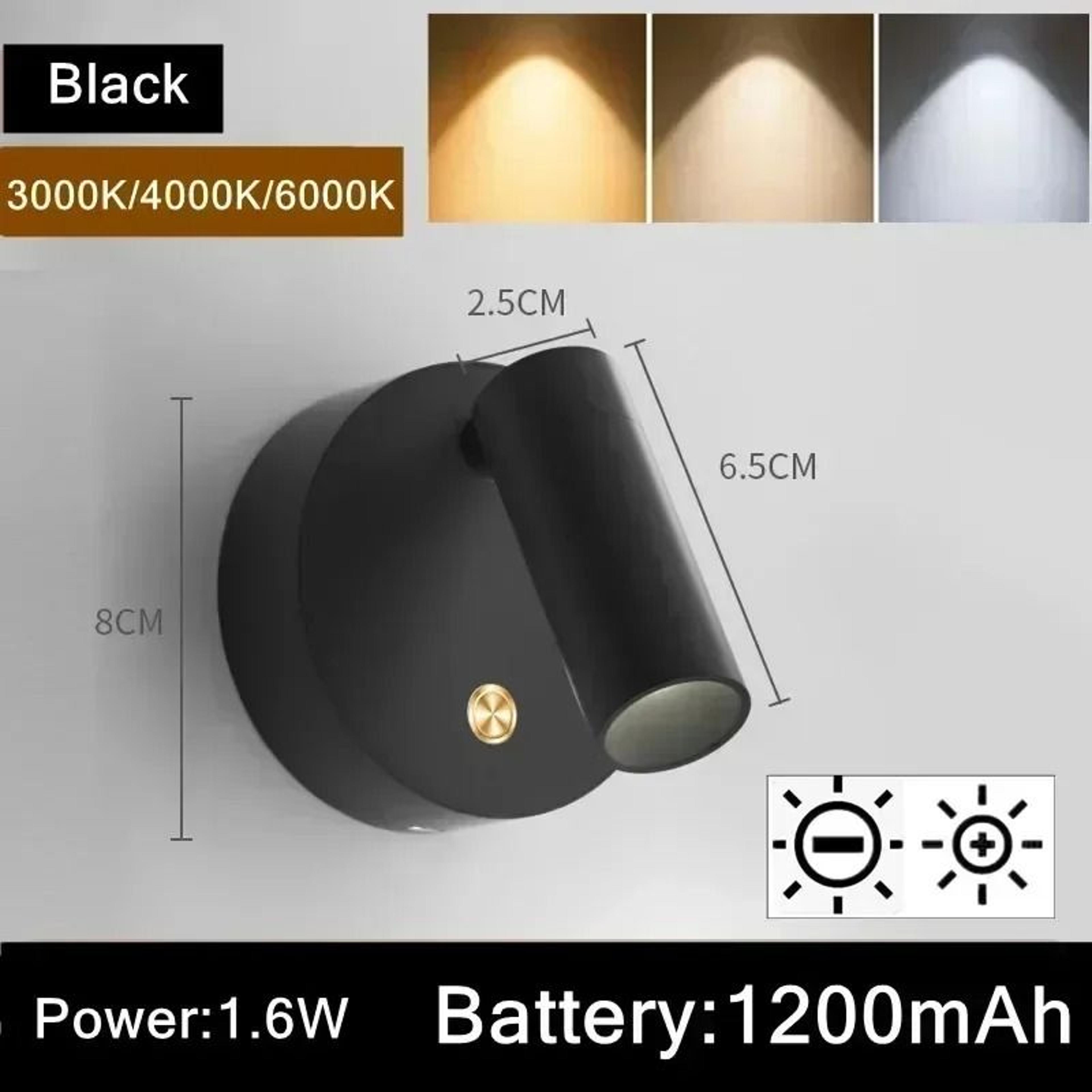 Magnetic USB Rechargeable LED Bedroom Wall Light Touch Dimmable Reading Lamp With Magnetic Base In  9