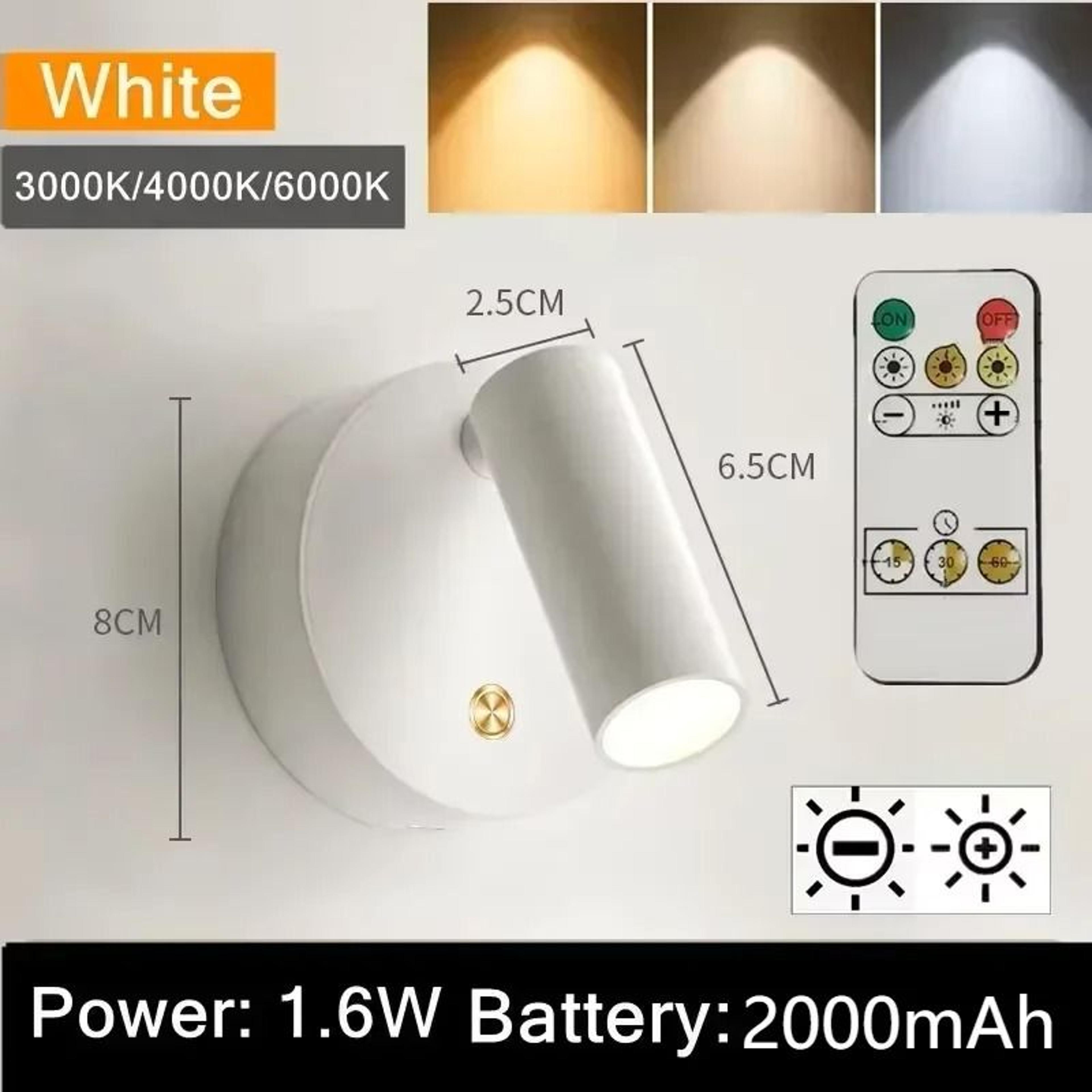 Magnetic USB Rechargeable LED Bedroom Wall Light Touch Dimmable Reading Lamp With Magnetic Base In  8