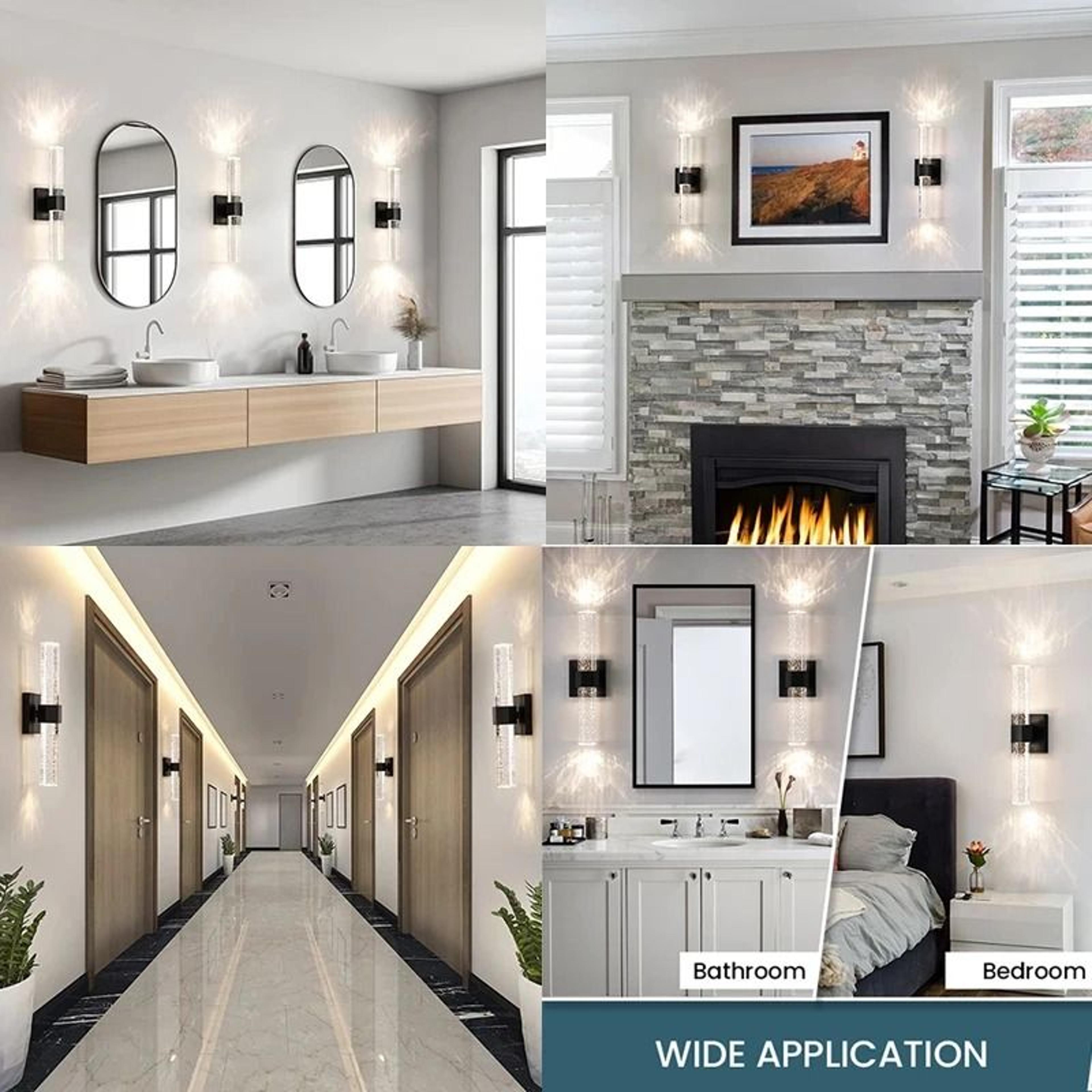 Modern Bubble Crystal LED Wall Lamp Mirror Sconce 3