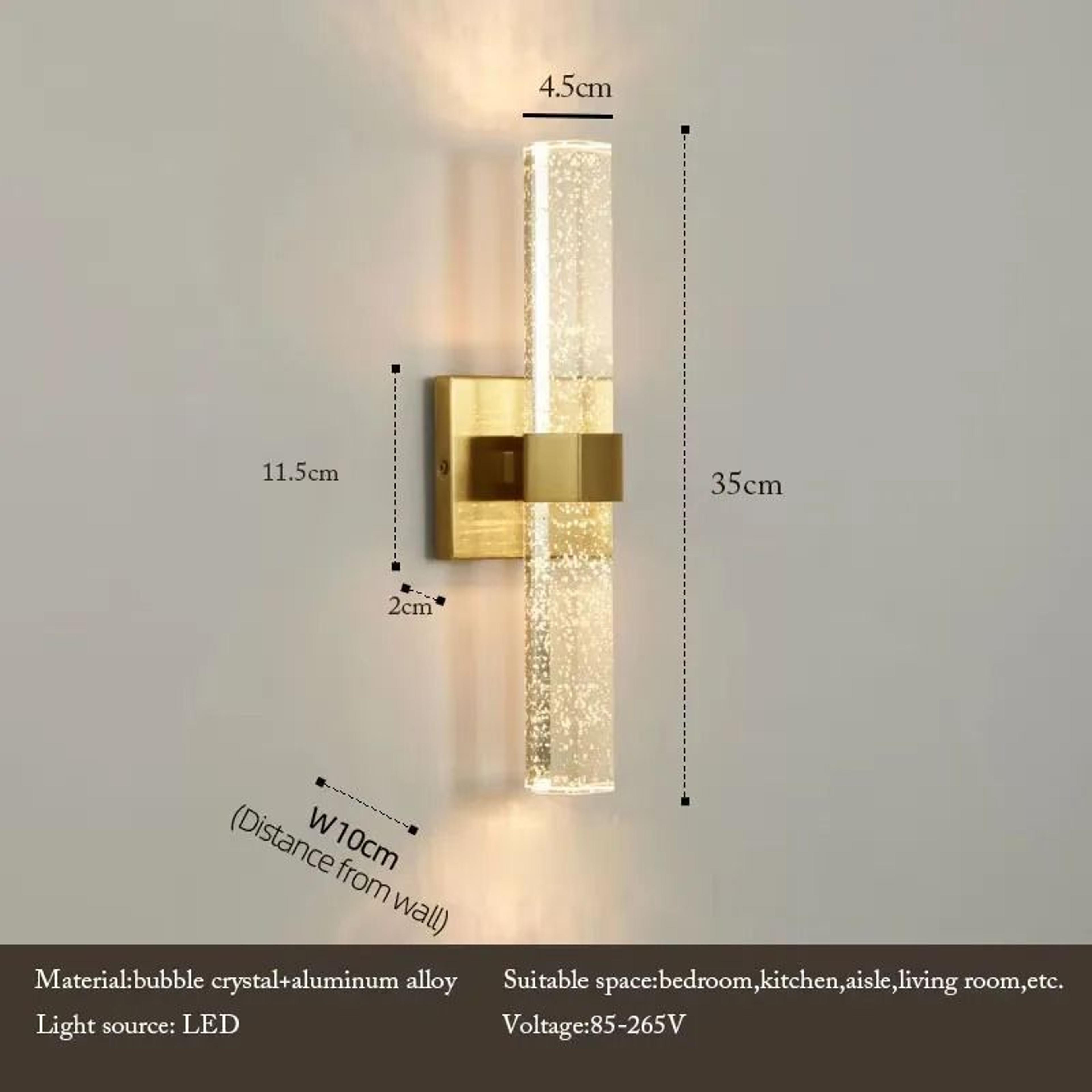 Modern Bubble Crystal LED Wall Lamp Mirror Sconce 7