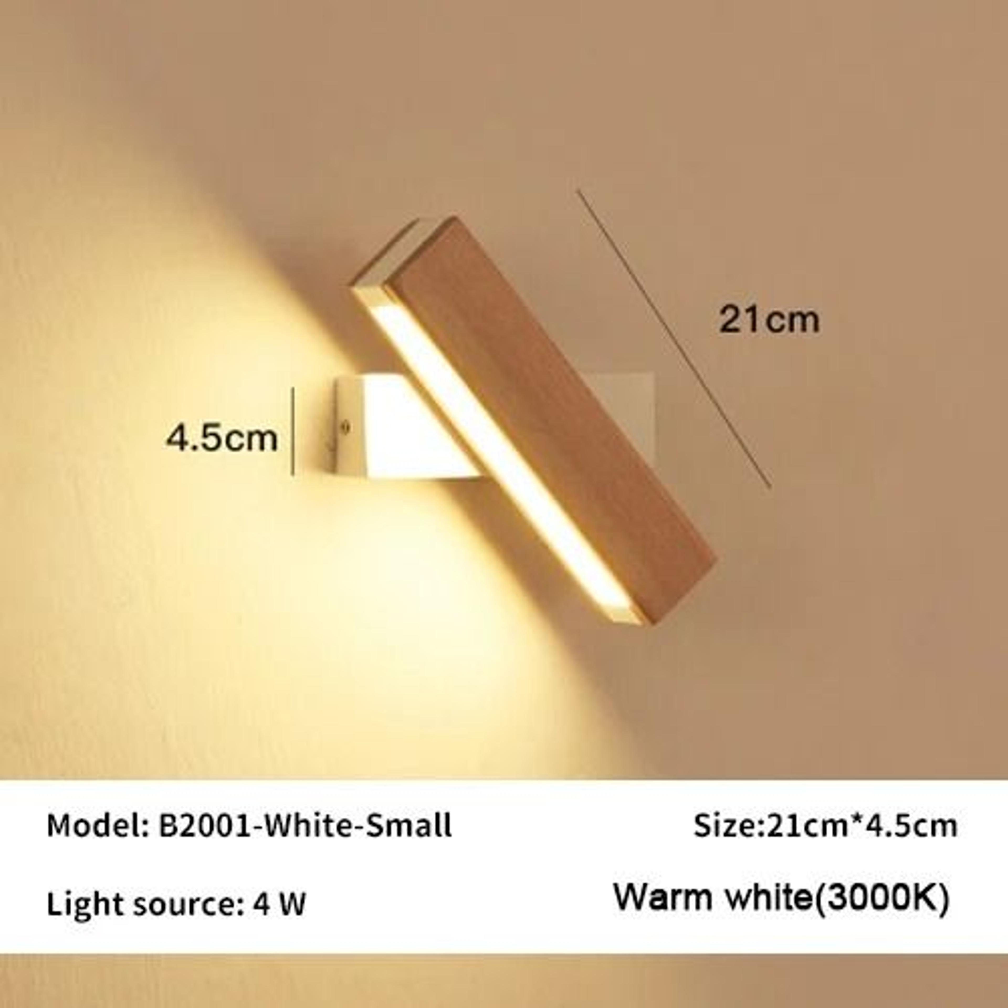 Nordic Rotatable Solid Wood LED Wall Lamp Adjustable Bedside Light 7