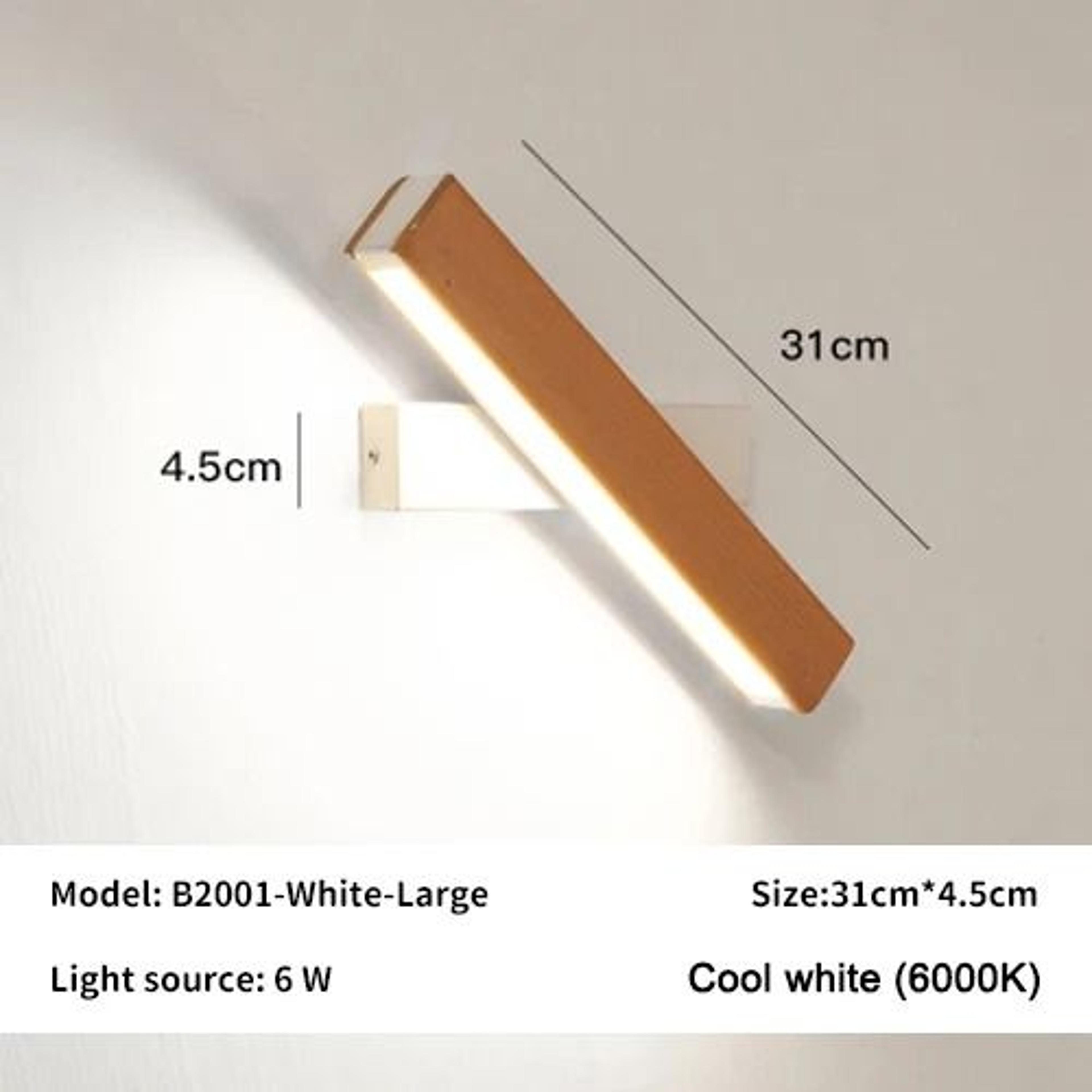 Nordic Rotatable Solid Wood LED Wall Lamp Adjustable Bedside Light 11