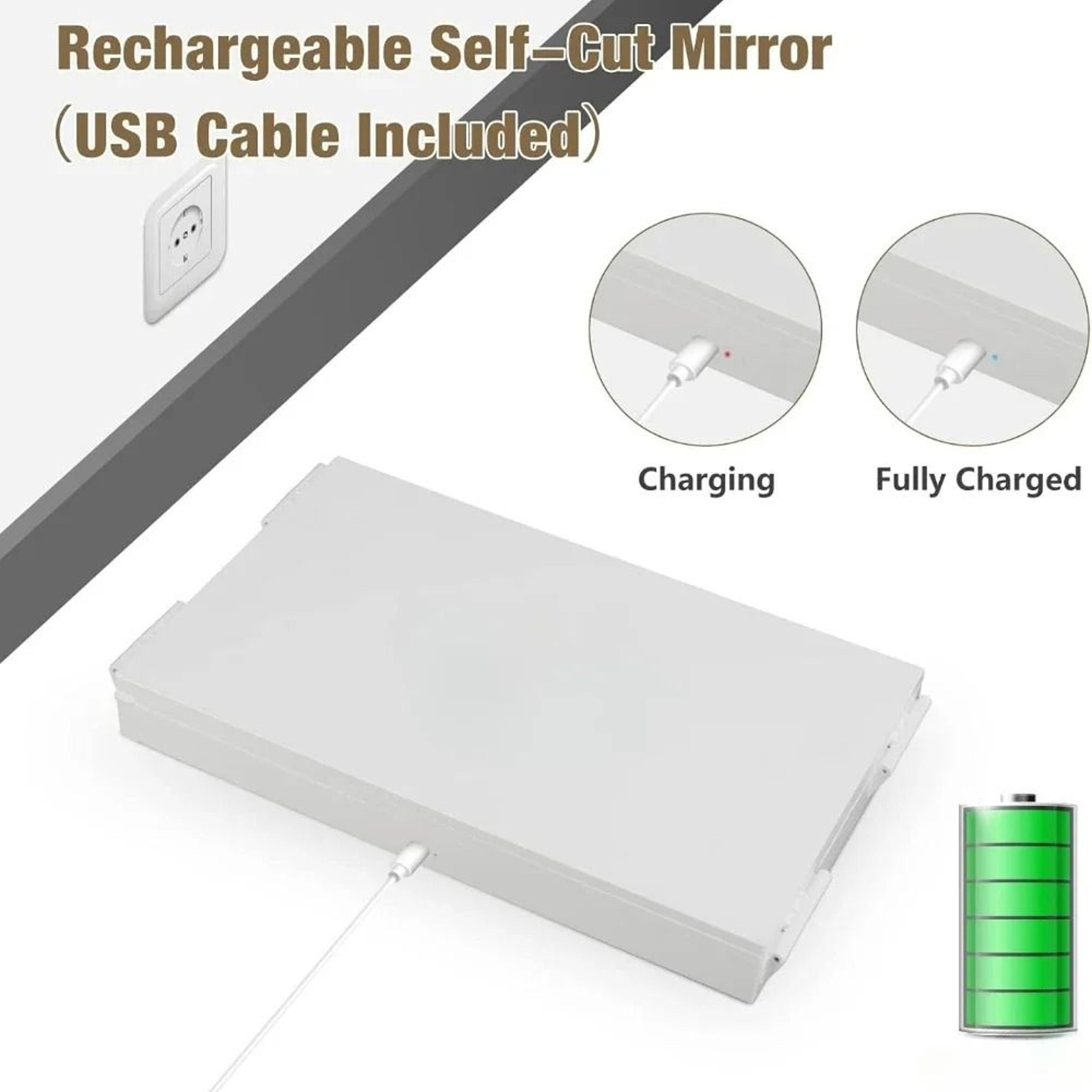 3Way LED Rechargeable Haircut Mirror With 360 View  HeightAdjustable Hooks 5