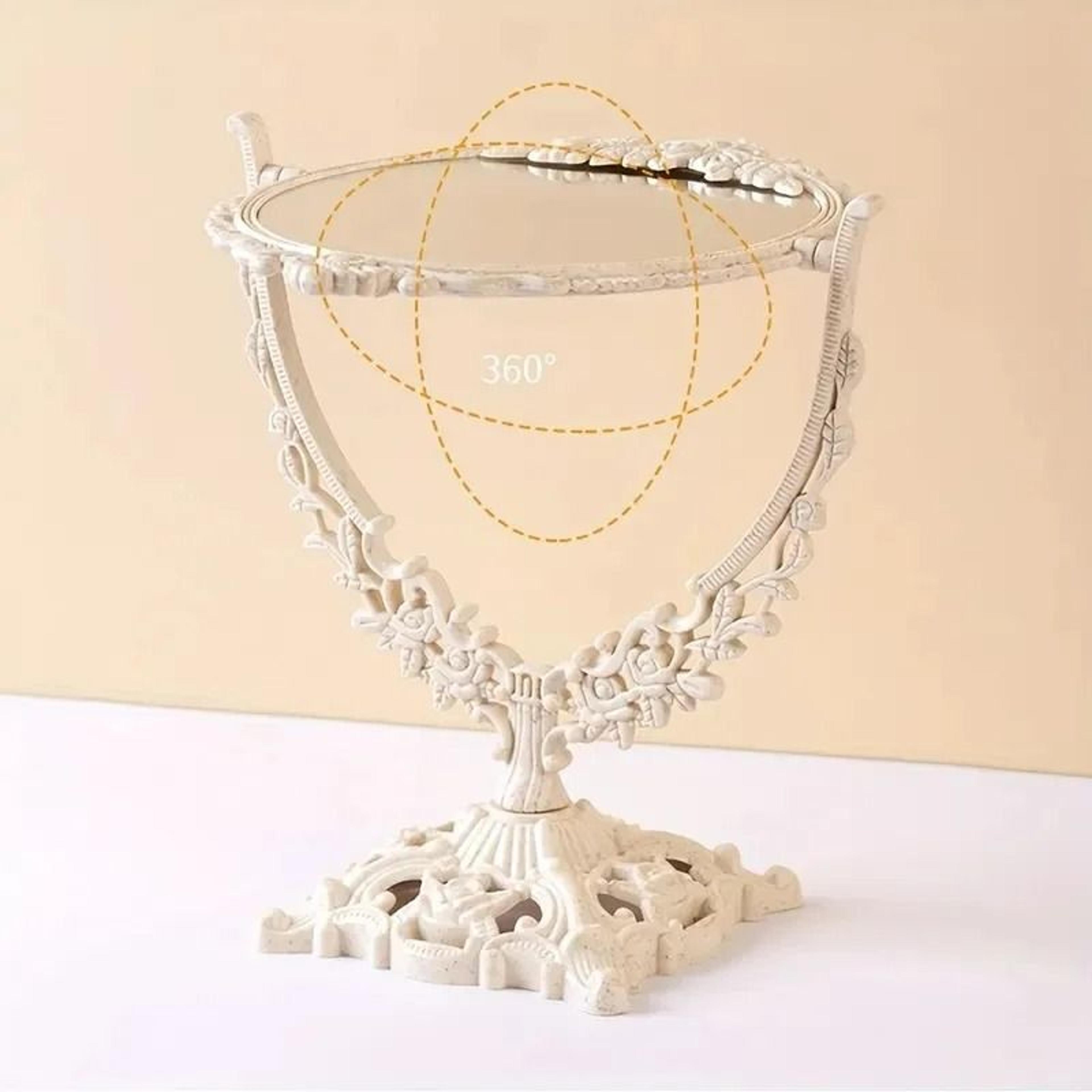 Vintage European DoubleSided Desktop Makeup Mirror 5
