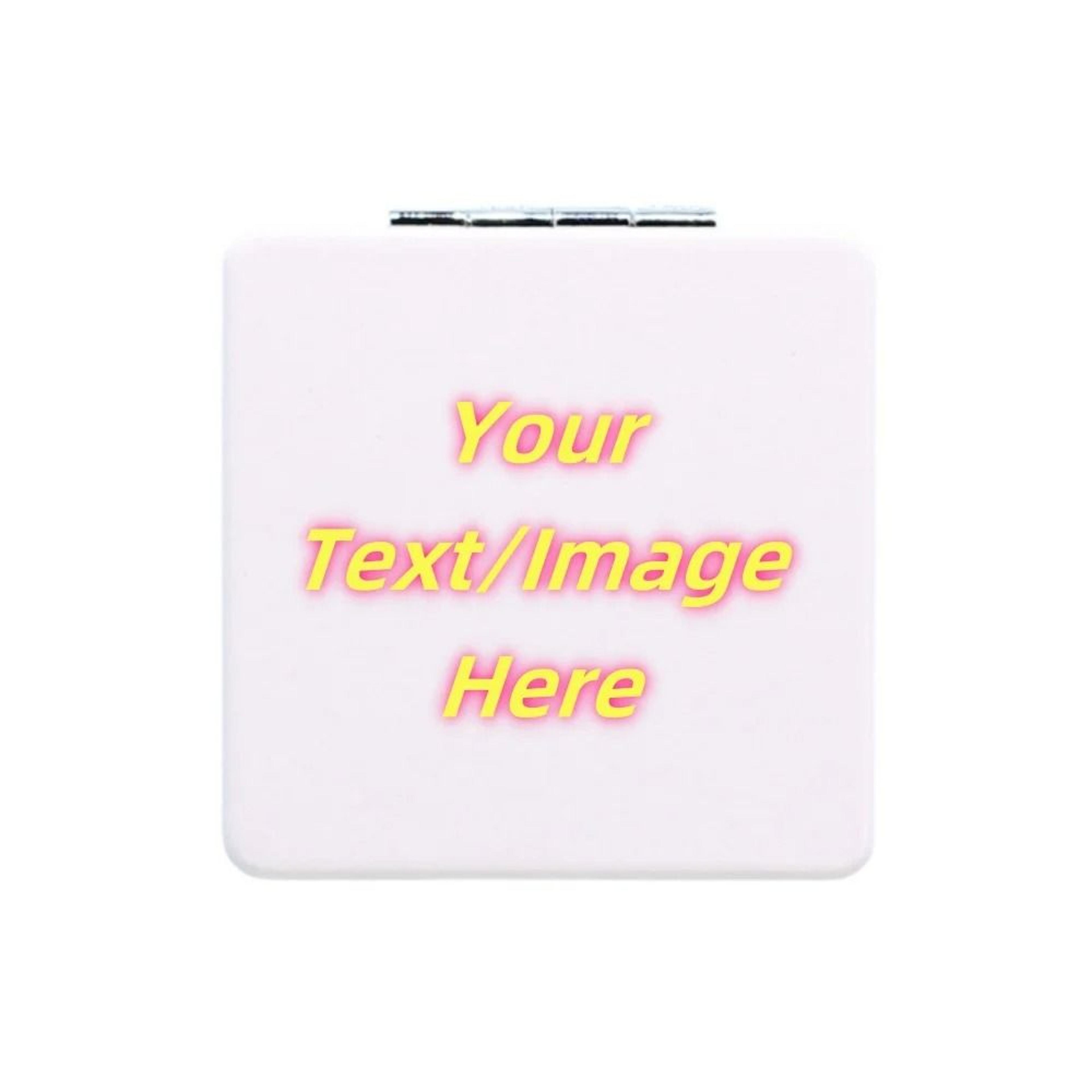 Custom Personalized Photo  Text Print Leather Pocket Makeup Mirror 7