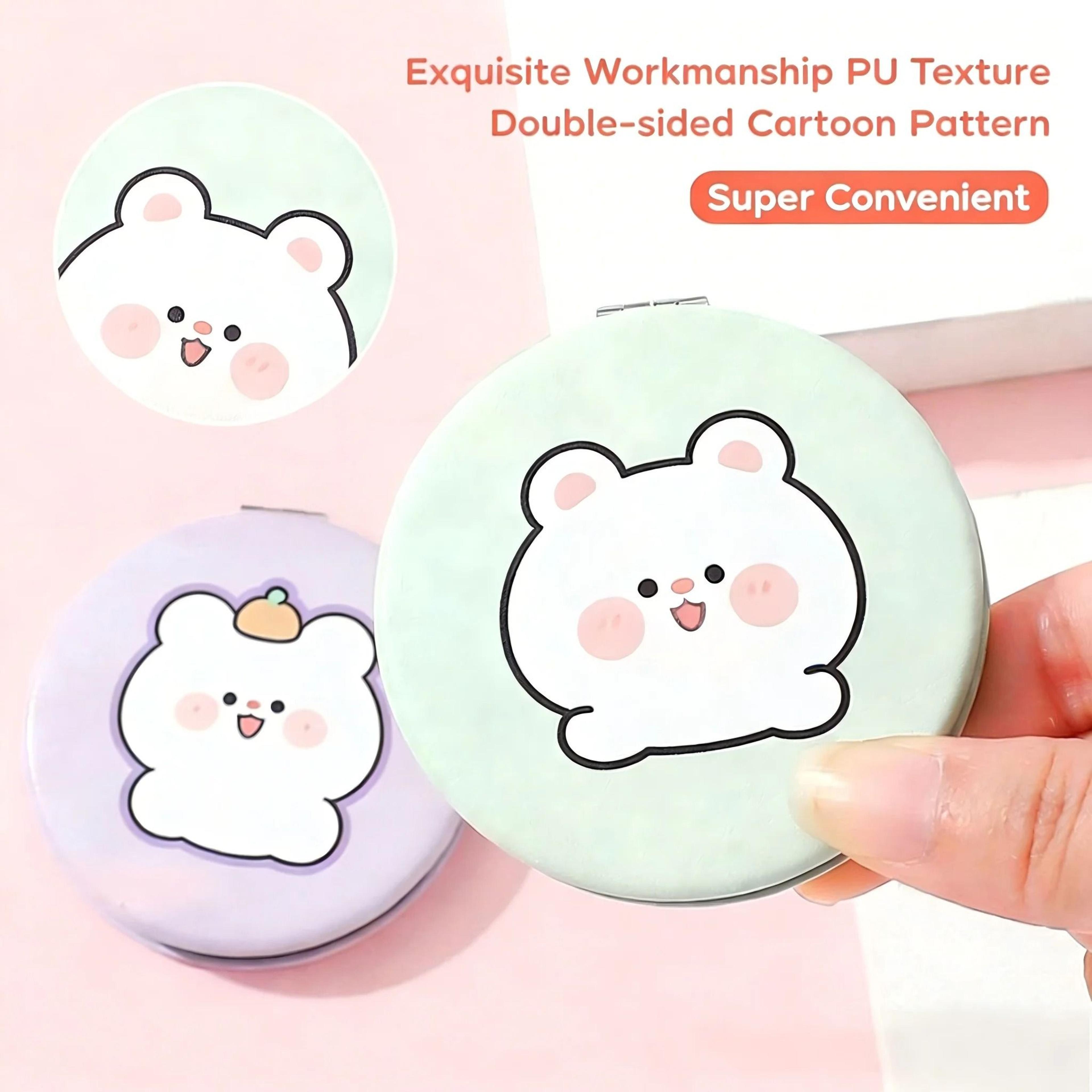 Custom Photo DoubleSided Leather Pocket Mirror  Personalized Keepsake Gift 2