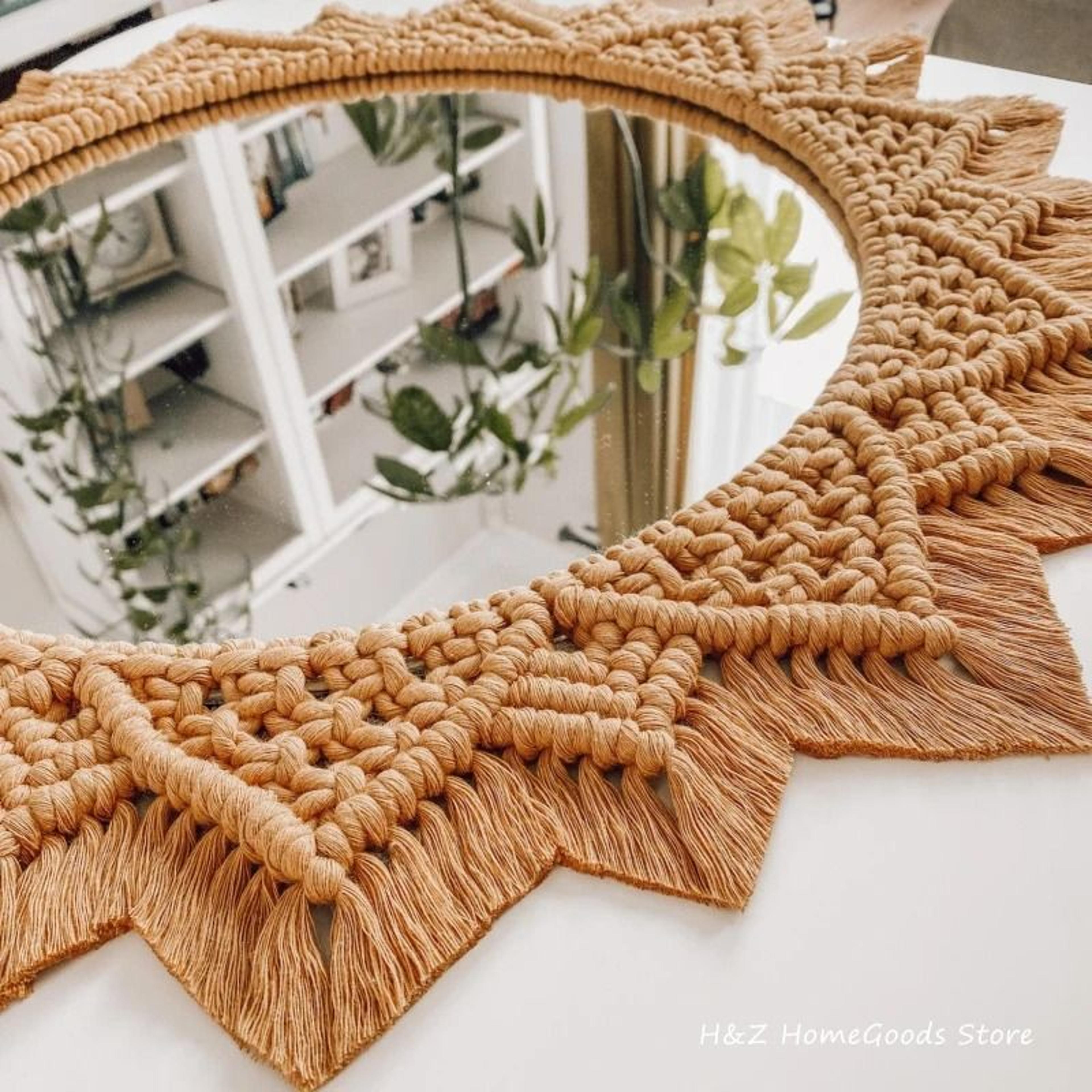 Bohemian Handmade Macrame Wall Hanging Decorative Round Mirror 2