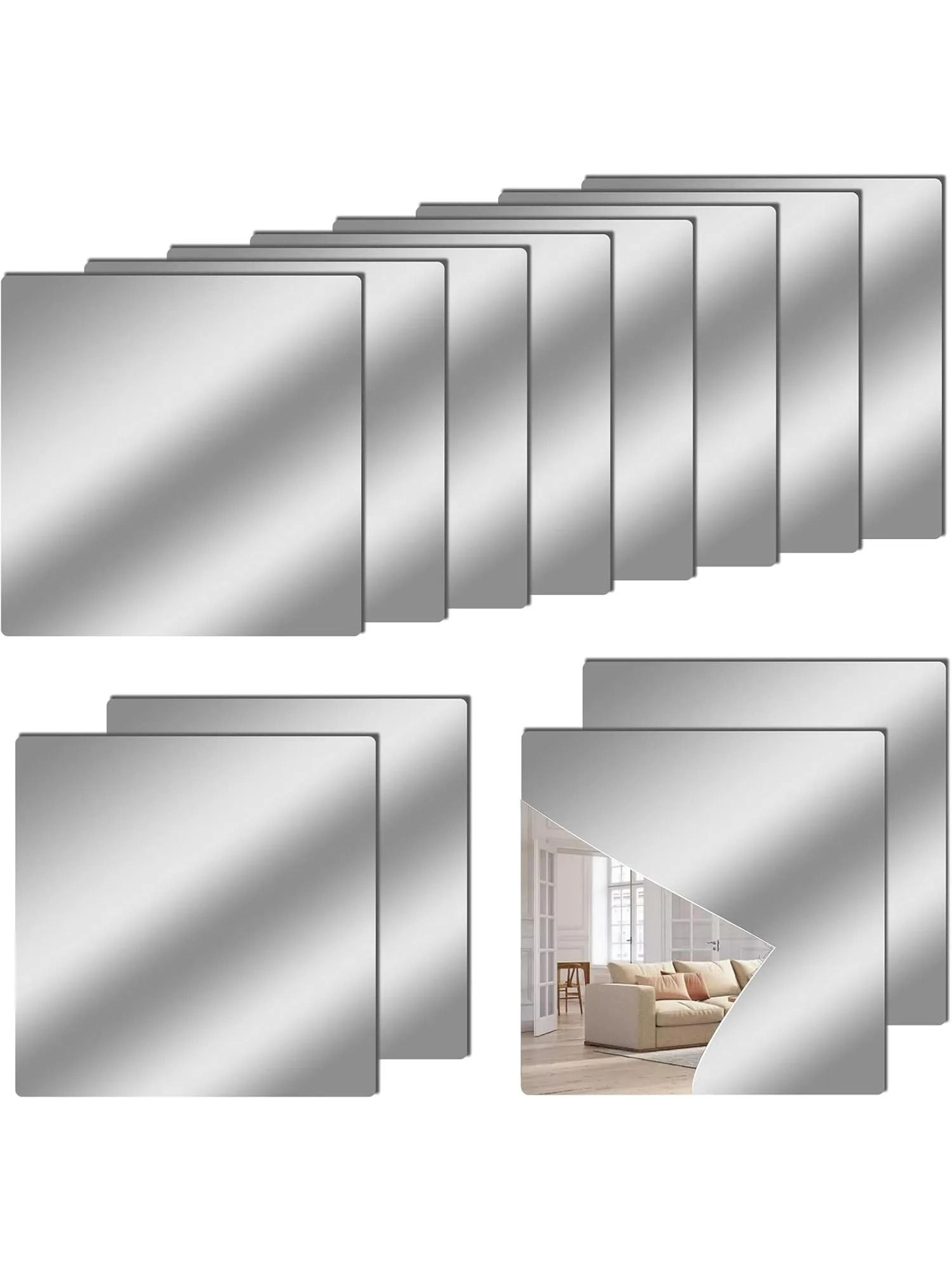 4 Pcs Acrylic Flexible Square Cuttable Wall Mirror Stickers With SelfAdhesive Backing 6