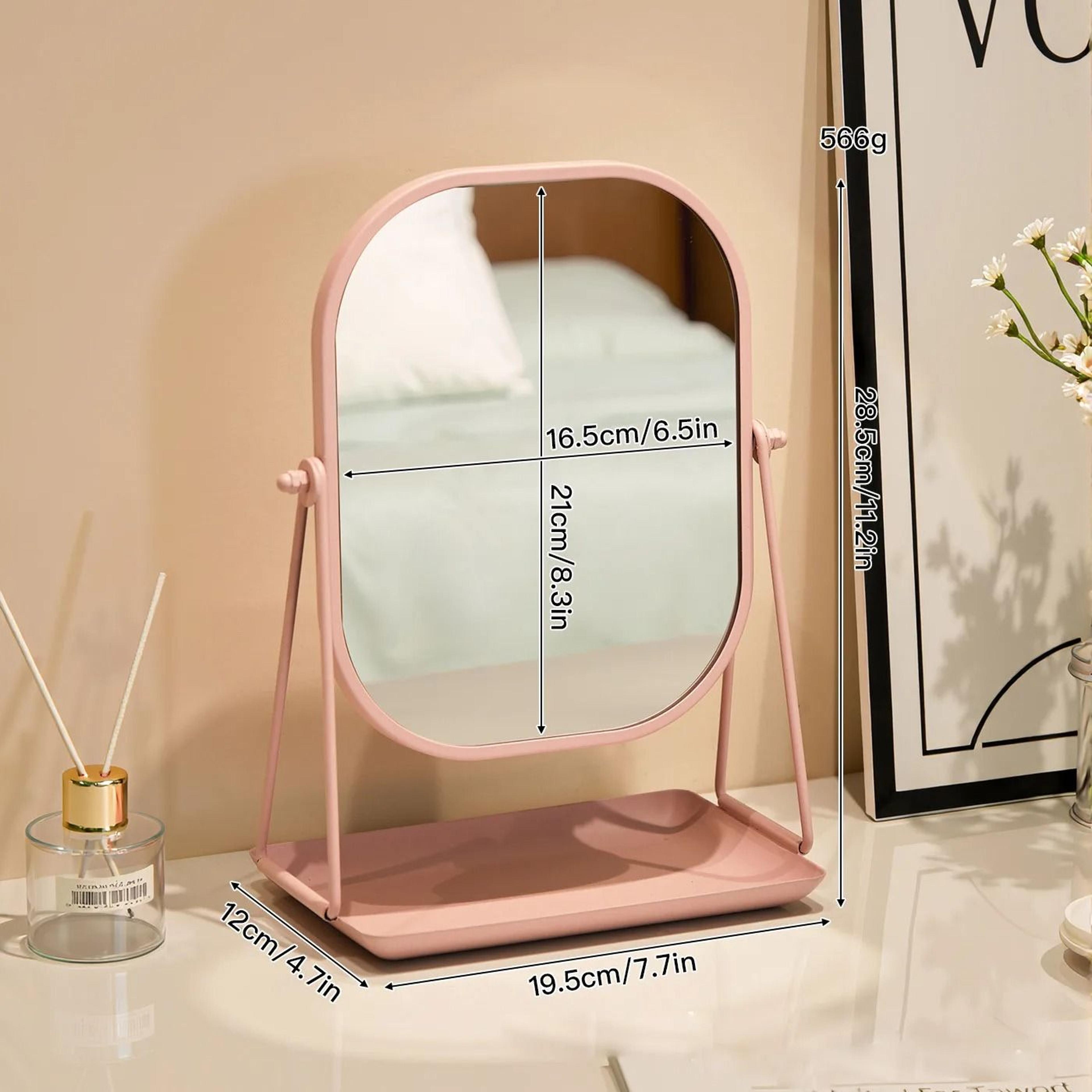 Light Luxury Rotating Desktop Makeup Mirror With Integrated Cosmetic Storage Tray 8