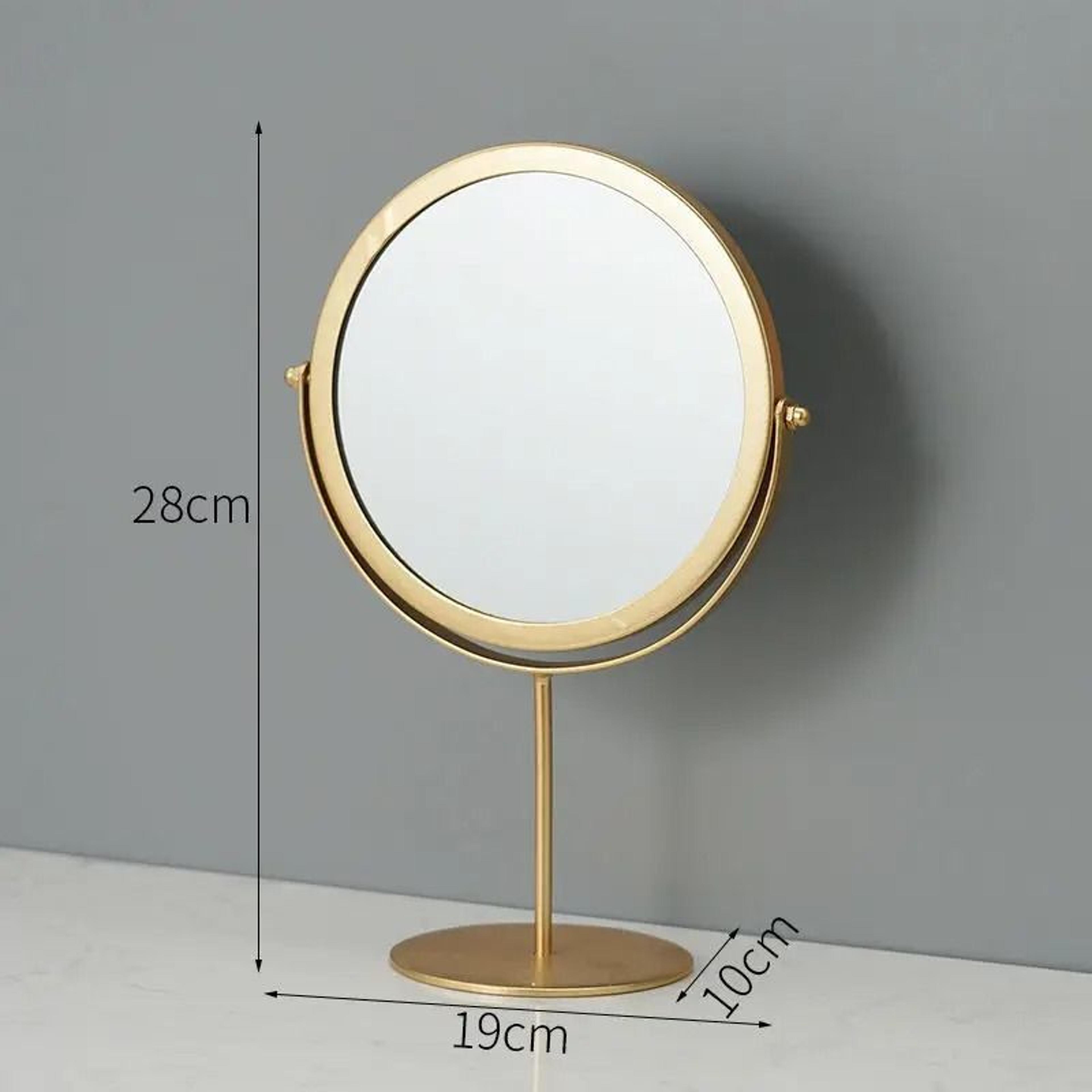 Nordic Iron Art Gold Round Desktop Makeup Mirror For Bedroom  Bathroom Vanity 1