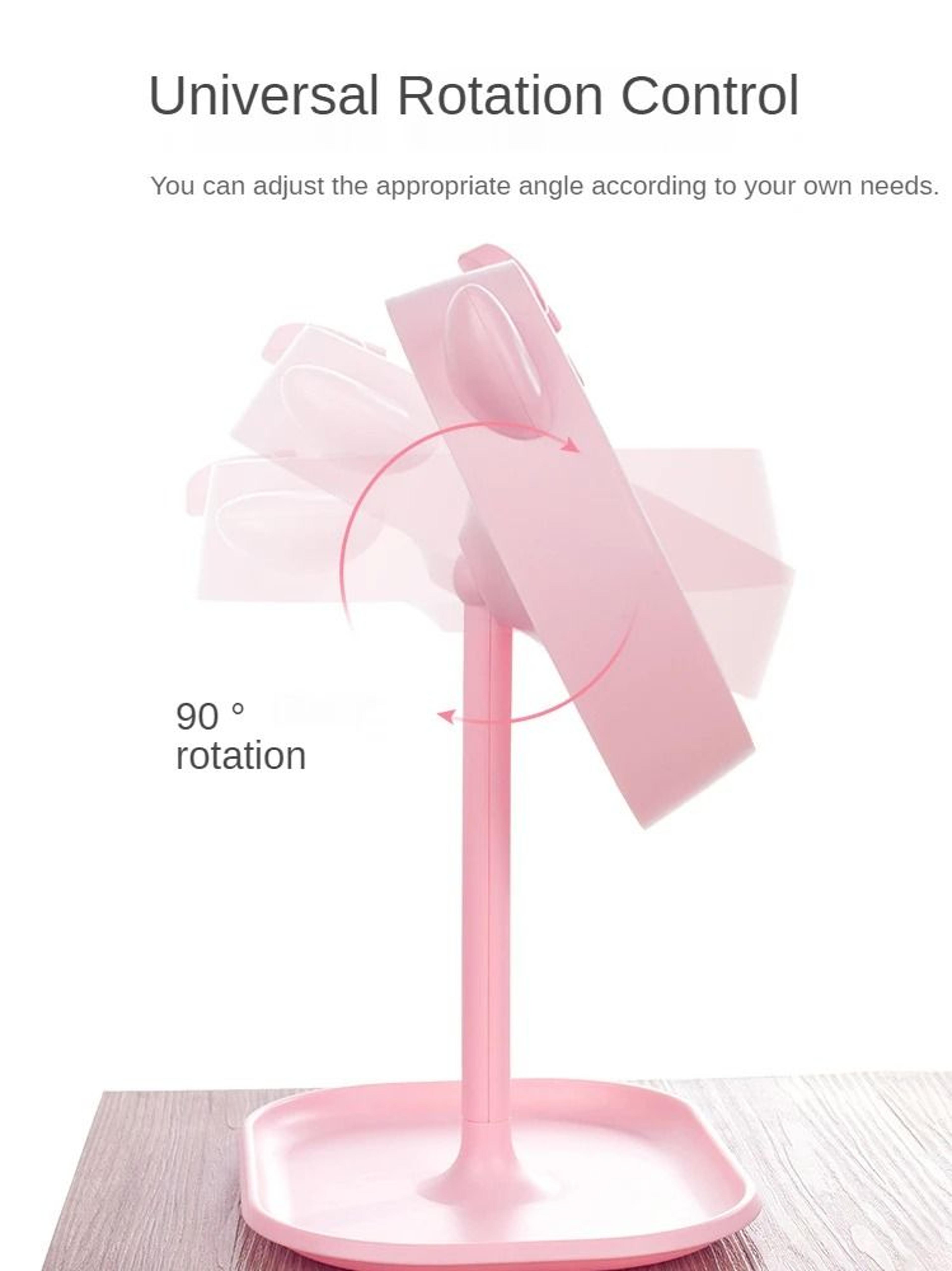 Pink Cat LED Desktop Makeup Mirror With TouchScreen Light Adjustment 3