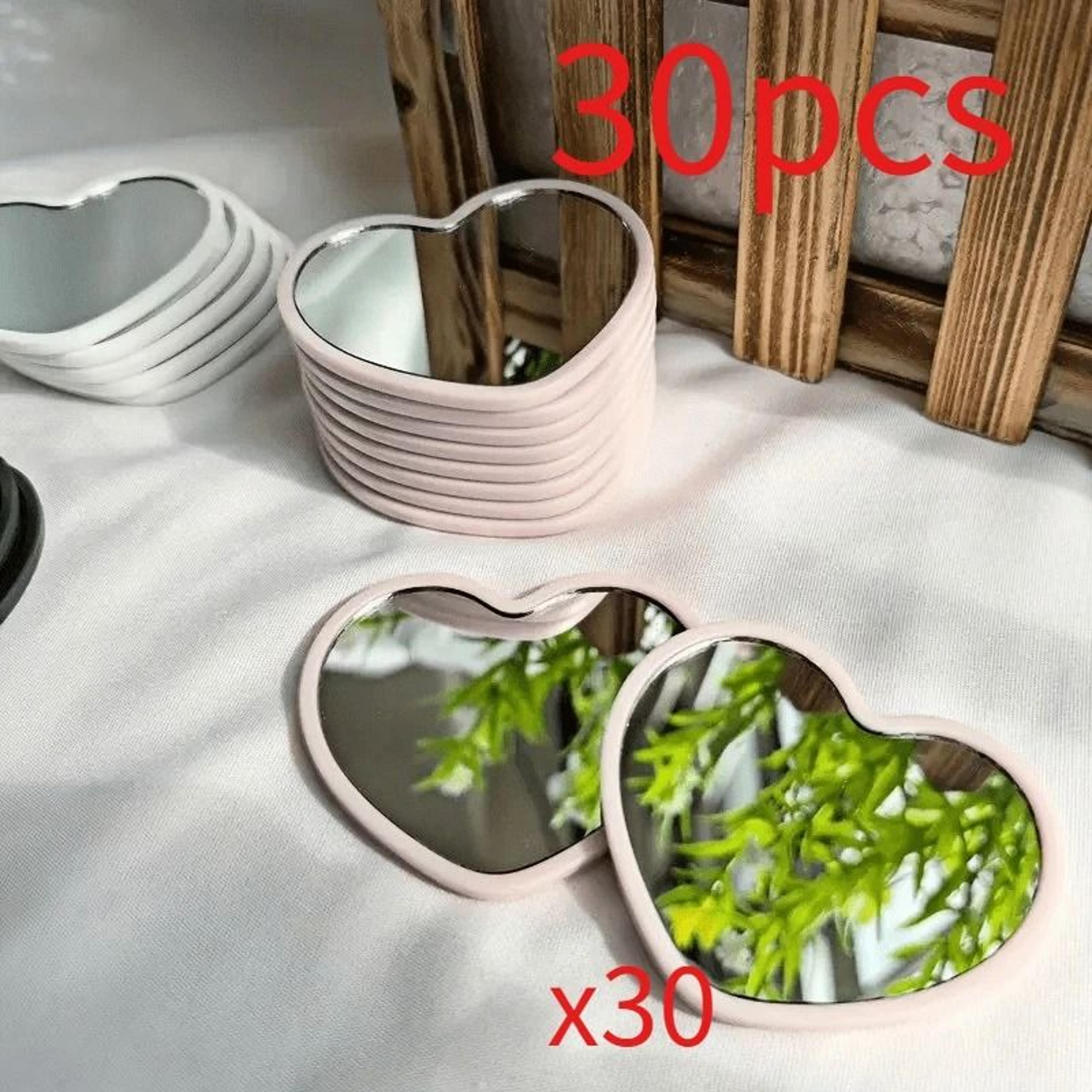 30Piece Bulk Pack HD Mini Love HeartShaped Portable Vanity Makeup Mirrors 5