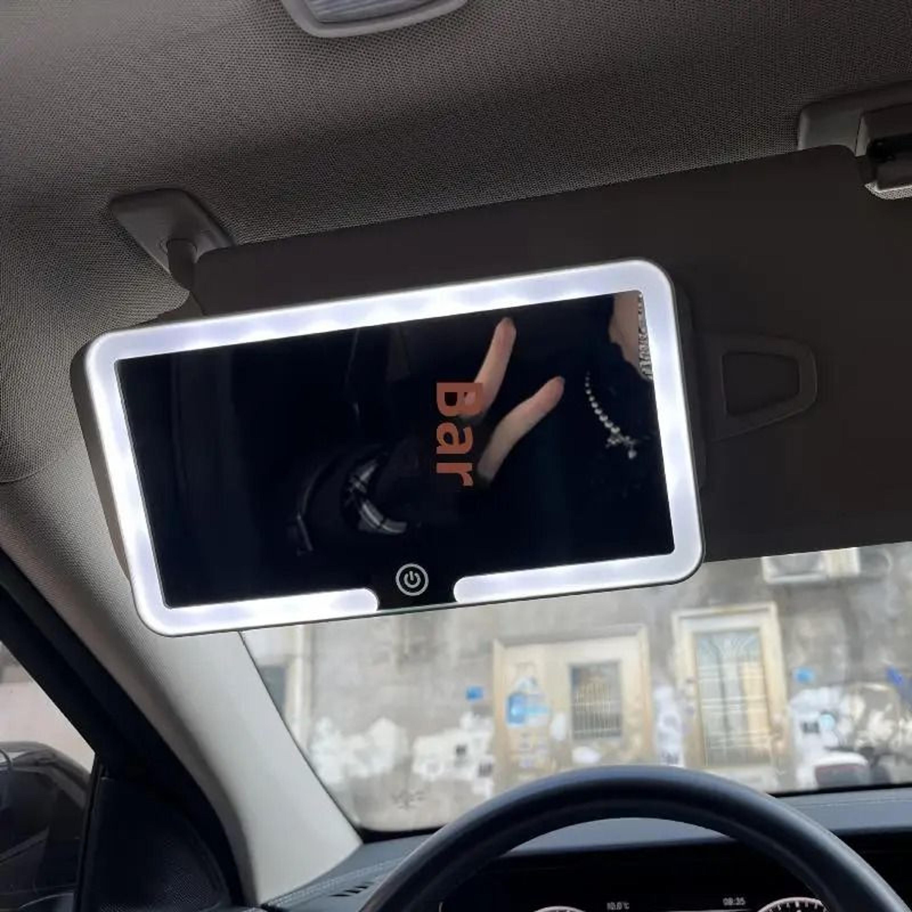 Rechargeable LED Car Sun Visor Vanity Mirror With Touch Control  UltraThin Design 3