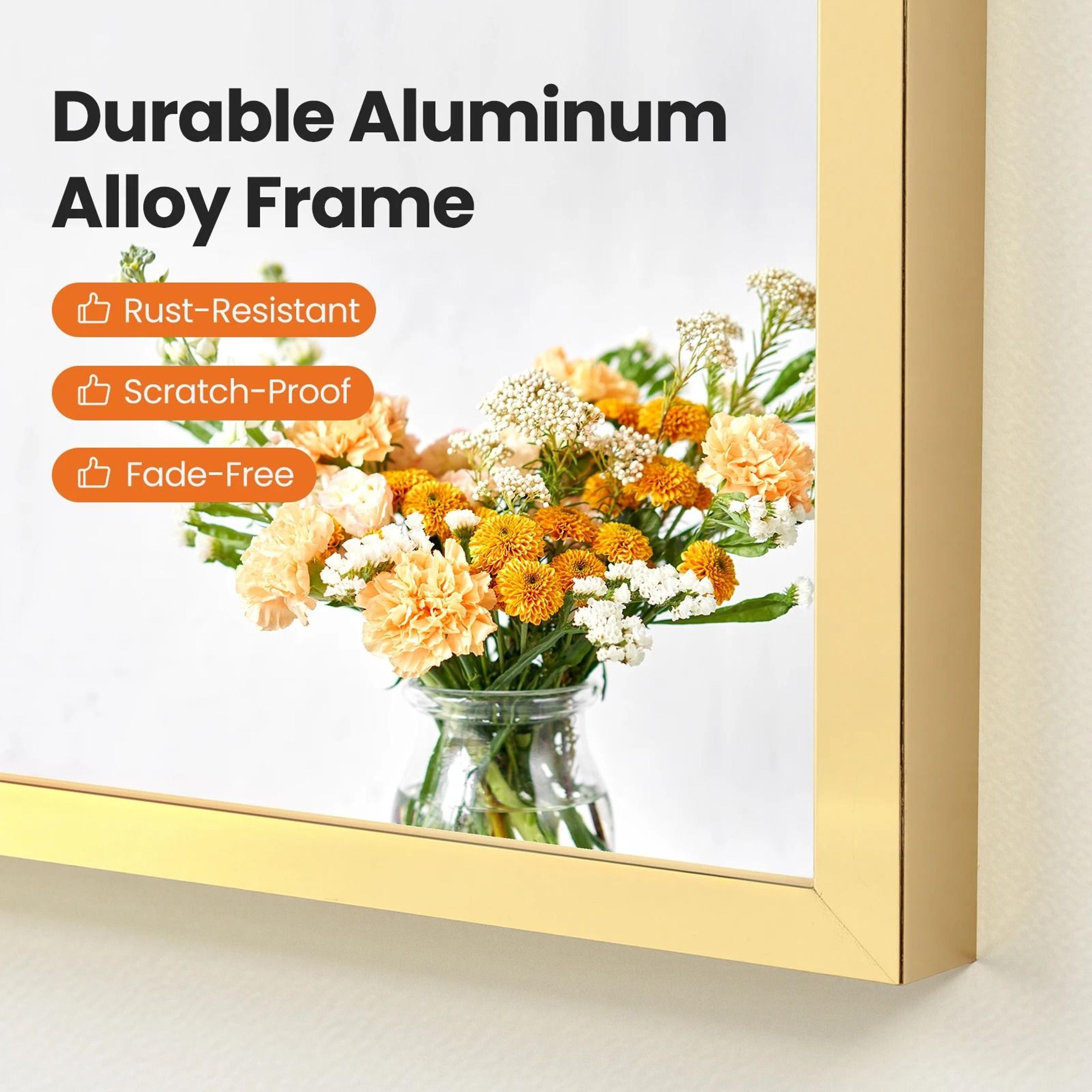JHK Arched Gold Large Size Bathroom Vanity  Entryway Decorative Wall Mirror 5