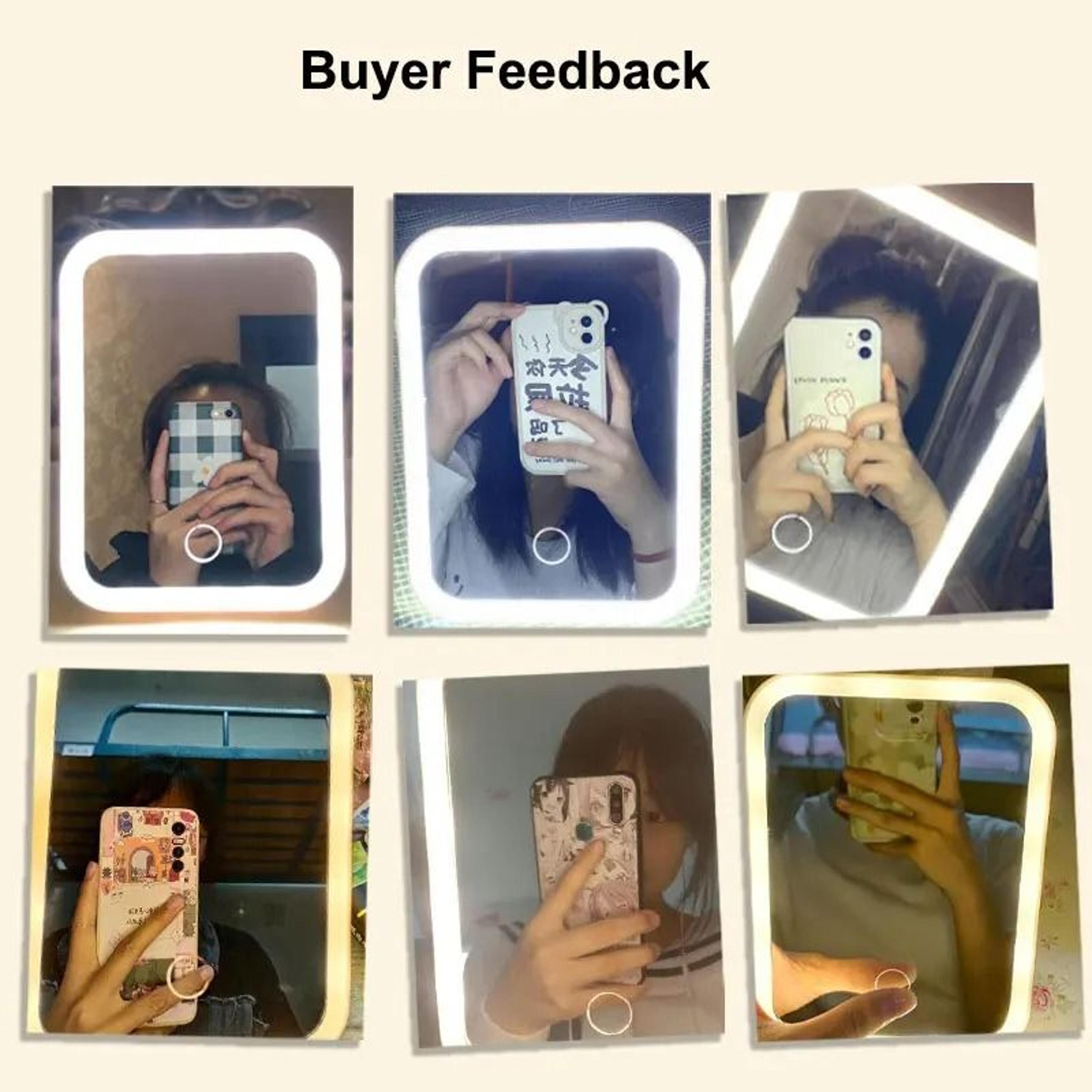 3Color LED Vanity Mirror With Touch Screen Dimming  USB Rechargeable Battery 5