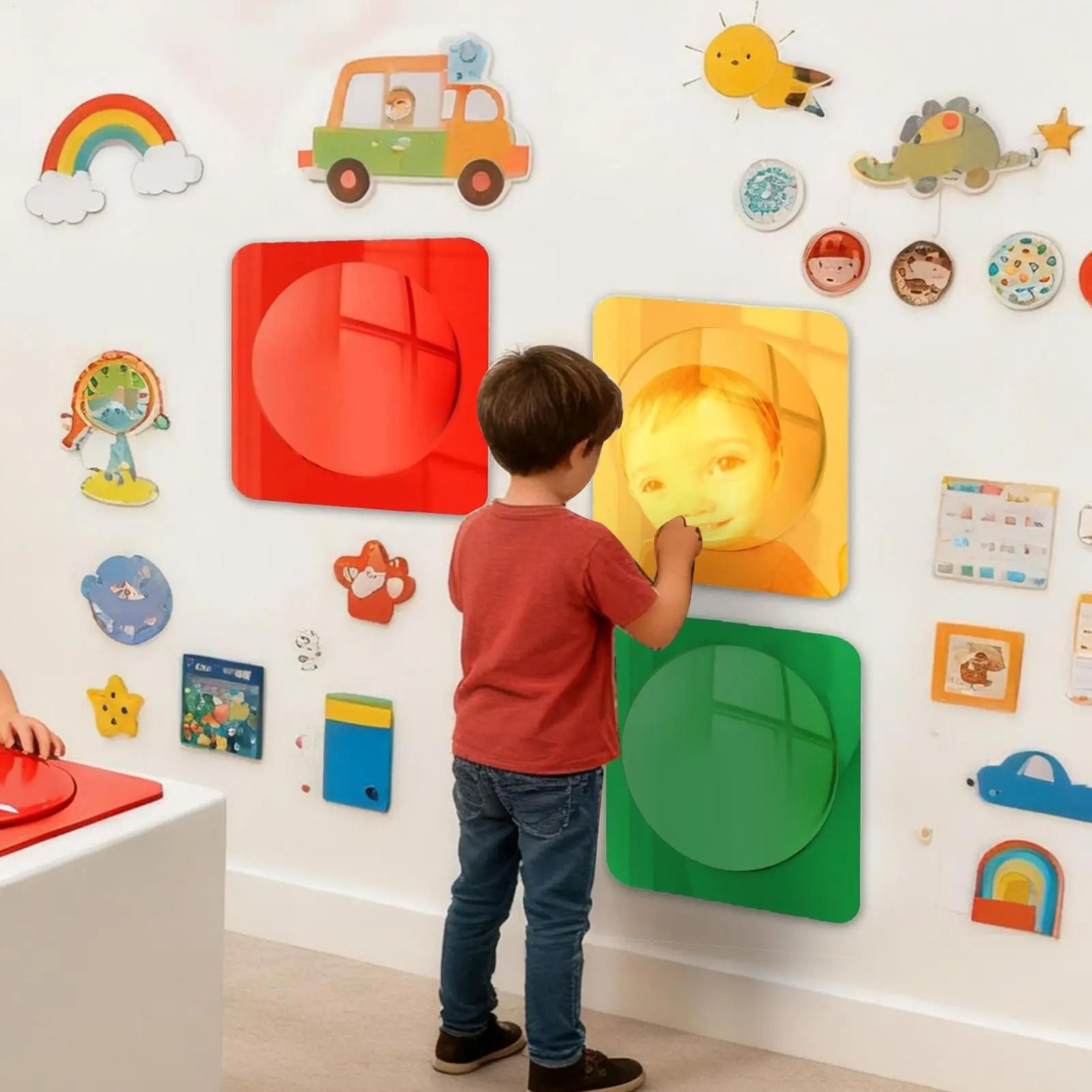 Bubble Sensory 3Piece Acrylic Interactive Wall Mirror Set For Toddler Tactile  Feelings Exploration 4