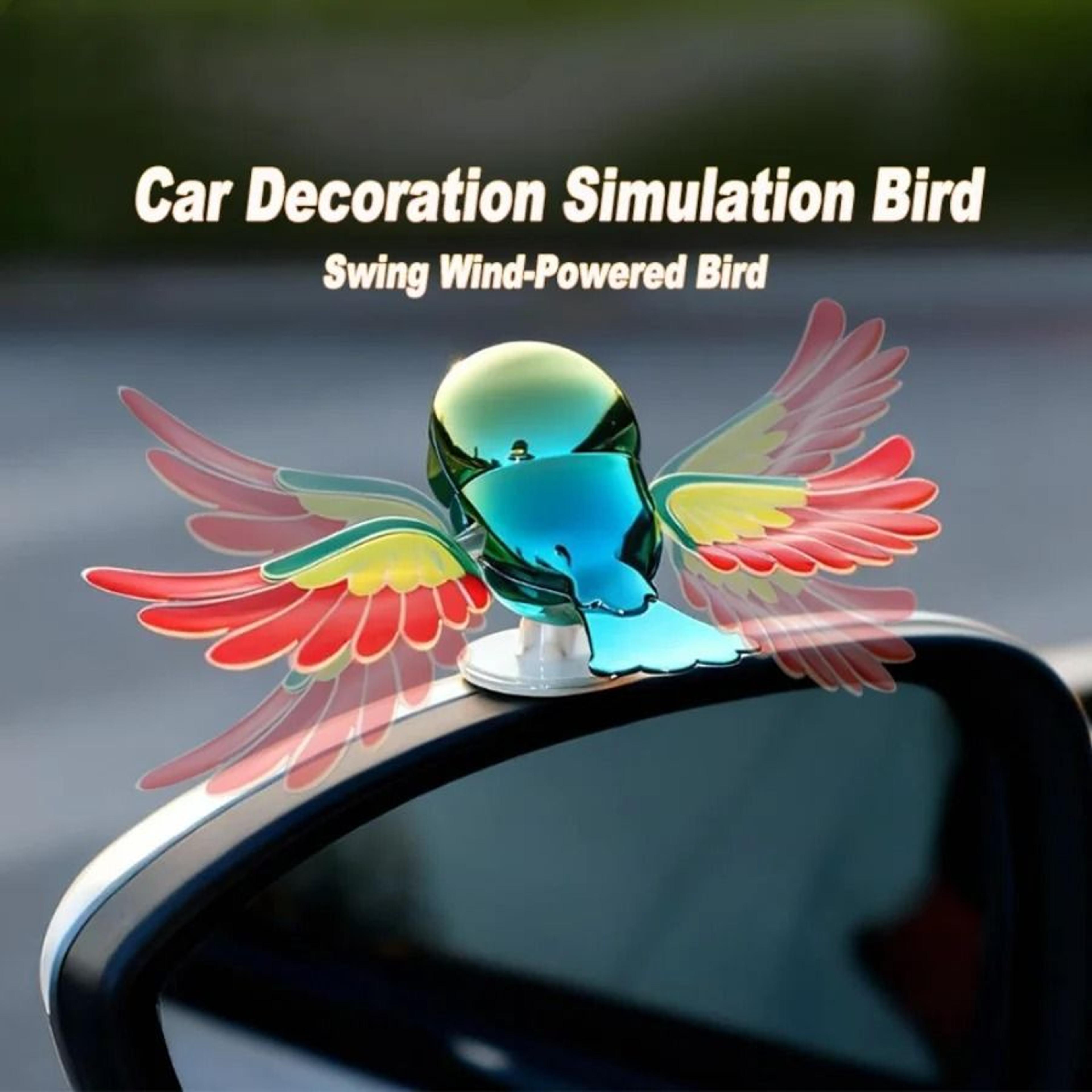 moggic kinetic wind-powered flying bird auto & bike ornament with swinging wings