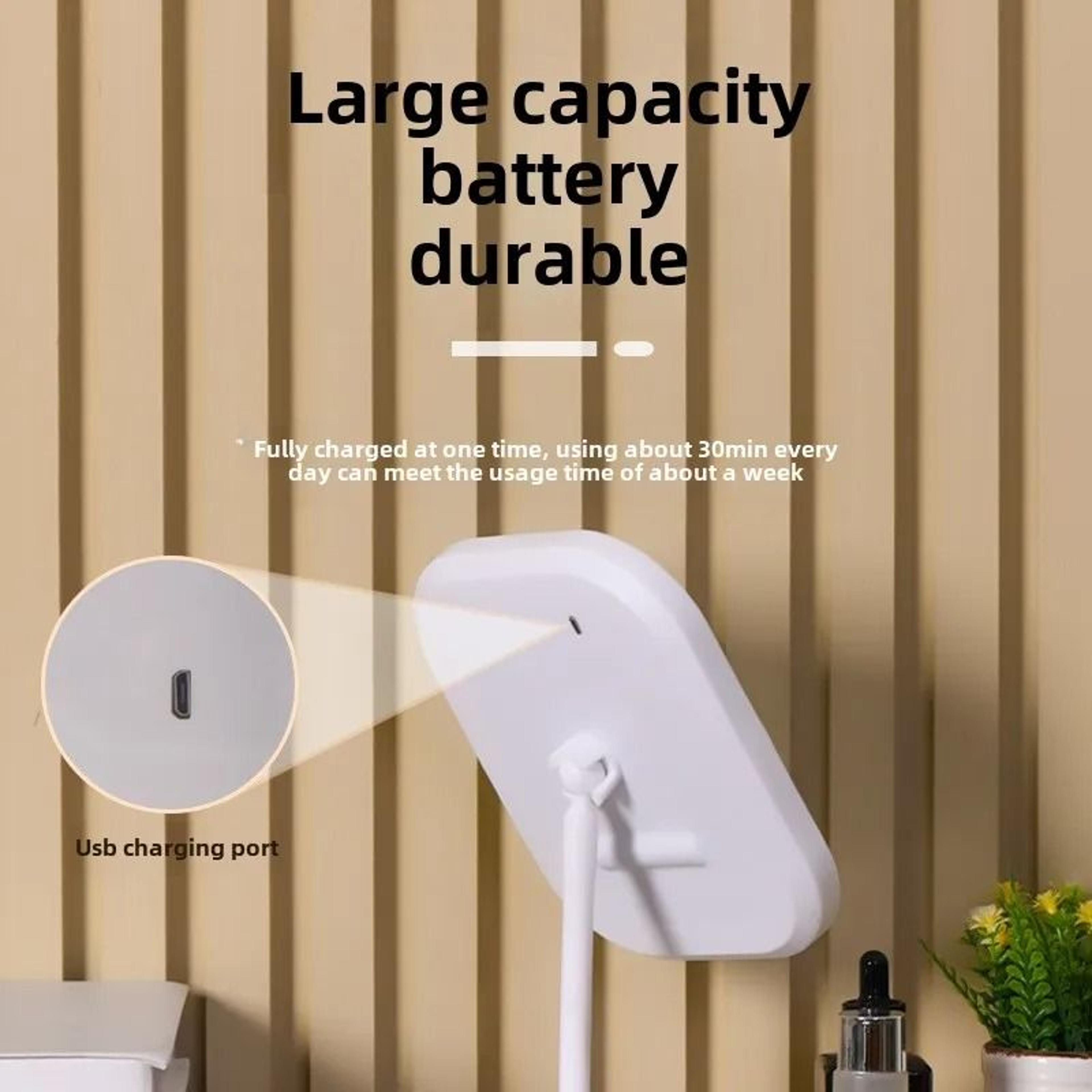 Intelligent LED Desktop Vanity Mirror With 3Color Adjustable Fill Light  Touch Charging 2