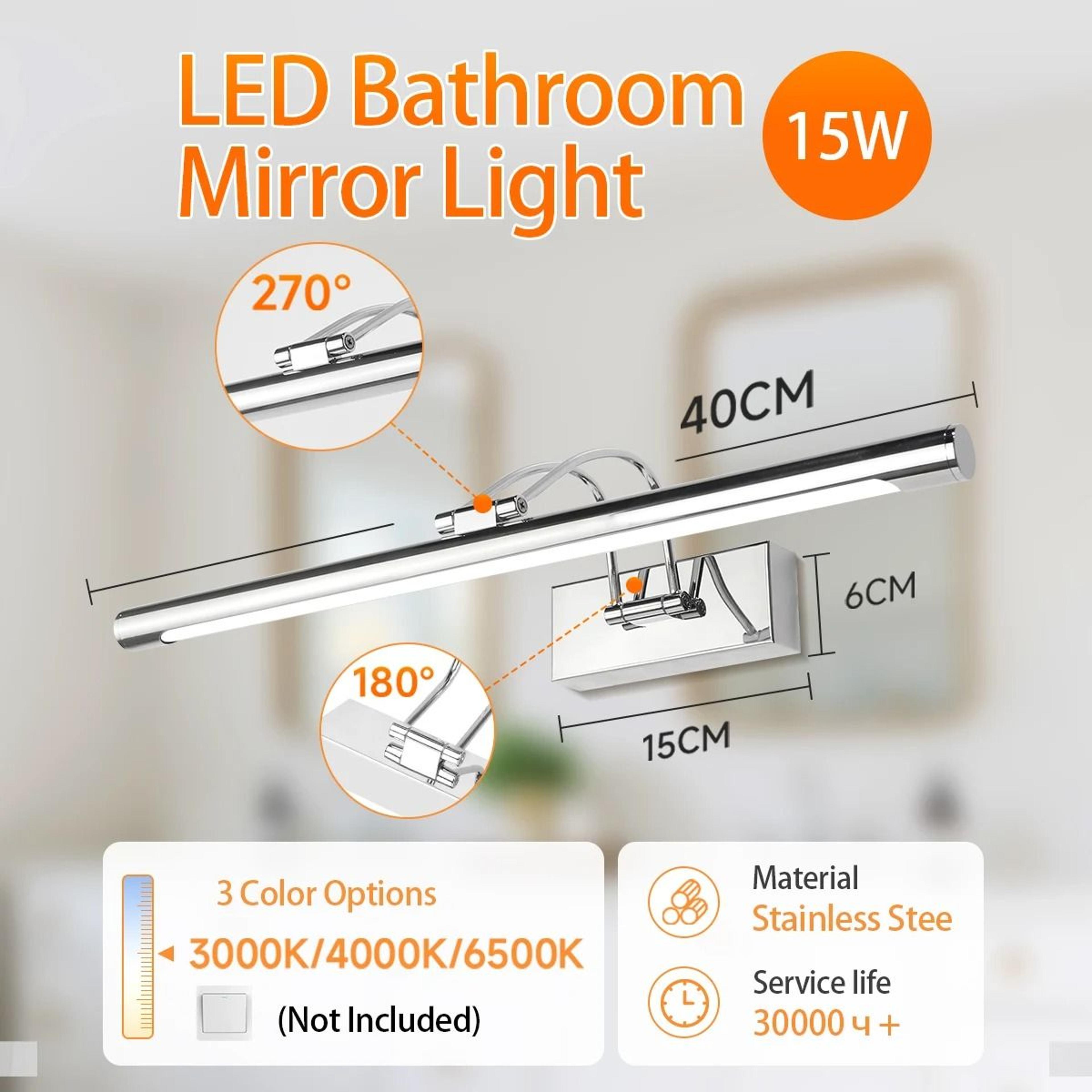Tricolor Adjustable LED Mirror Front Light With Memory Function 10