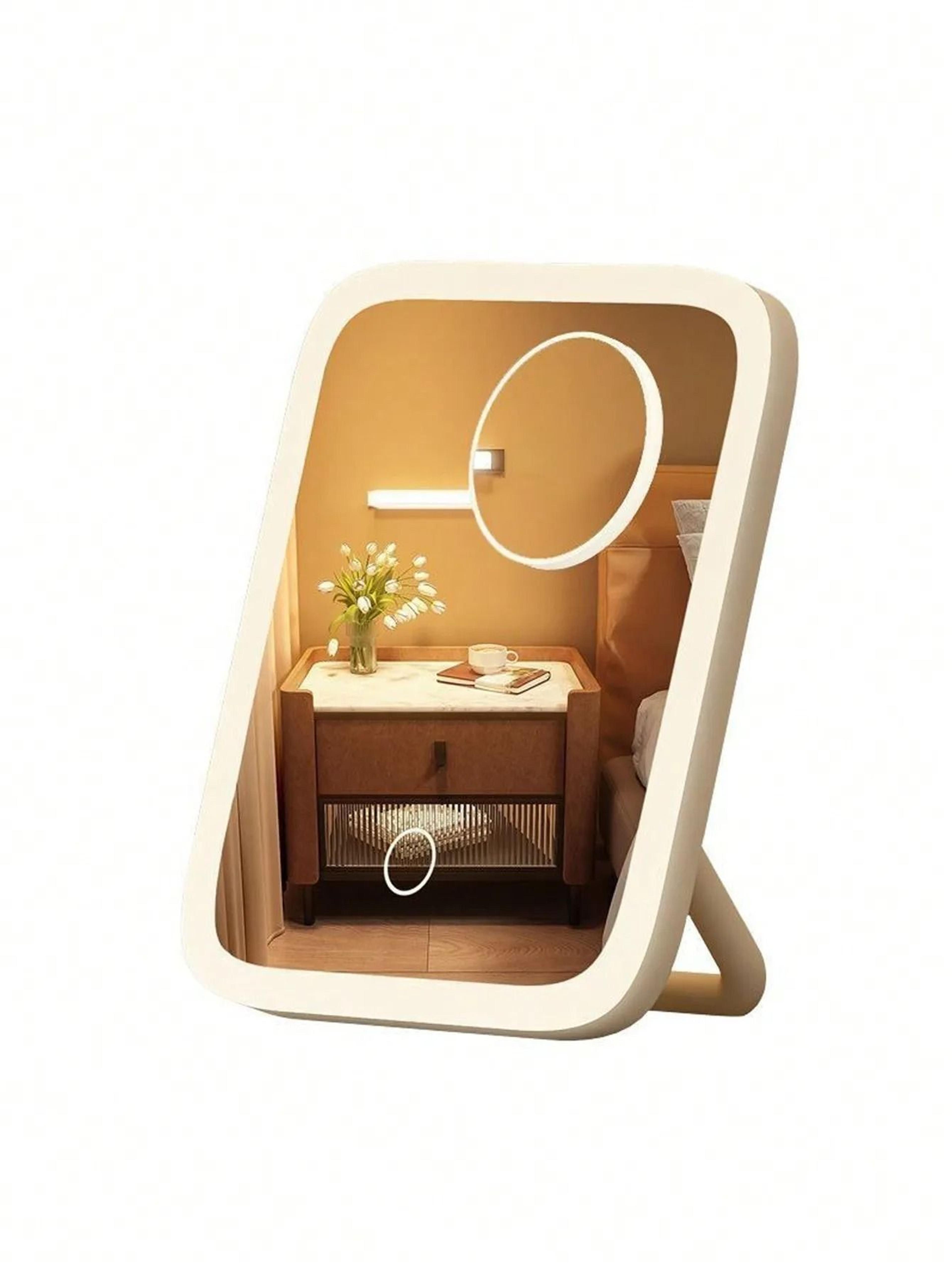 360 Rotatable LED Tabletop Vanity Mirror With 3Color Light  Touch Control 8