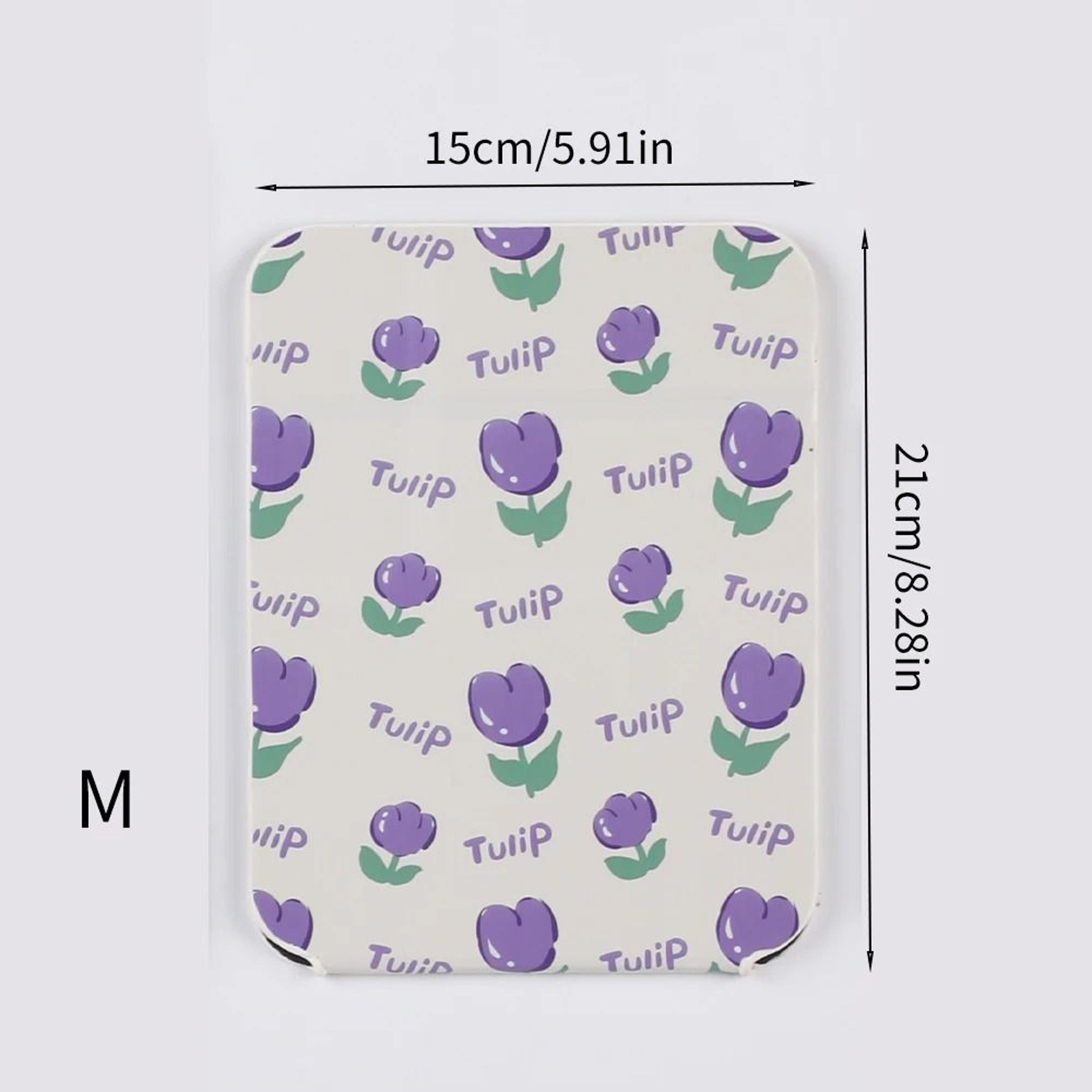Desktop Foldable PU Leather Makeup Mirror With Tulip Pattern 13