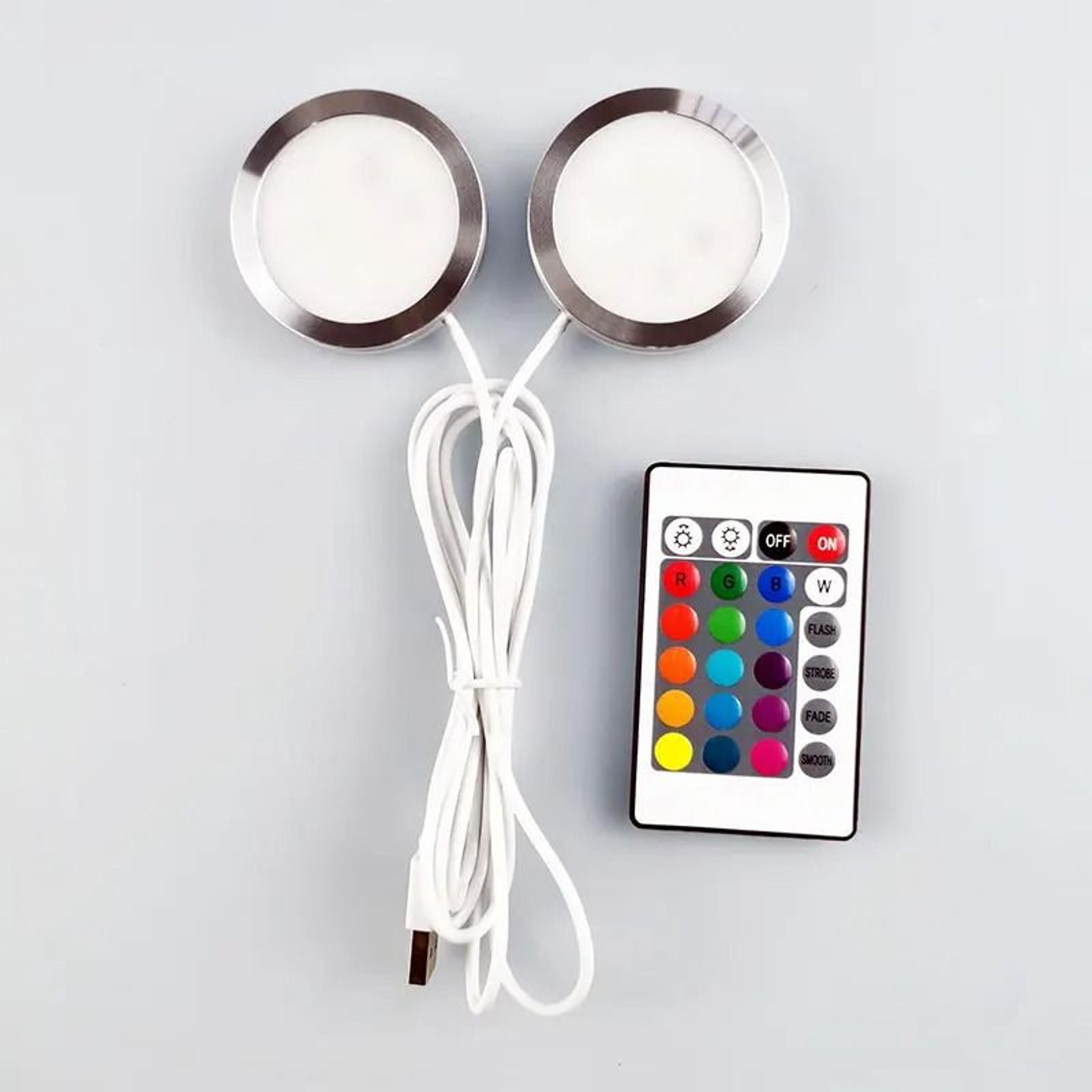 Dual LED USB Mini Spotlights With RGB Remote Control For Jewelry Cabinets  Showcases 11