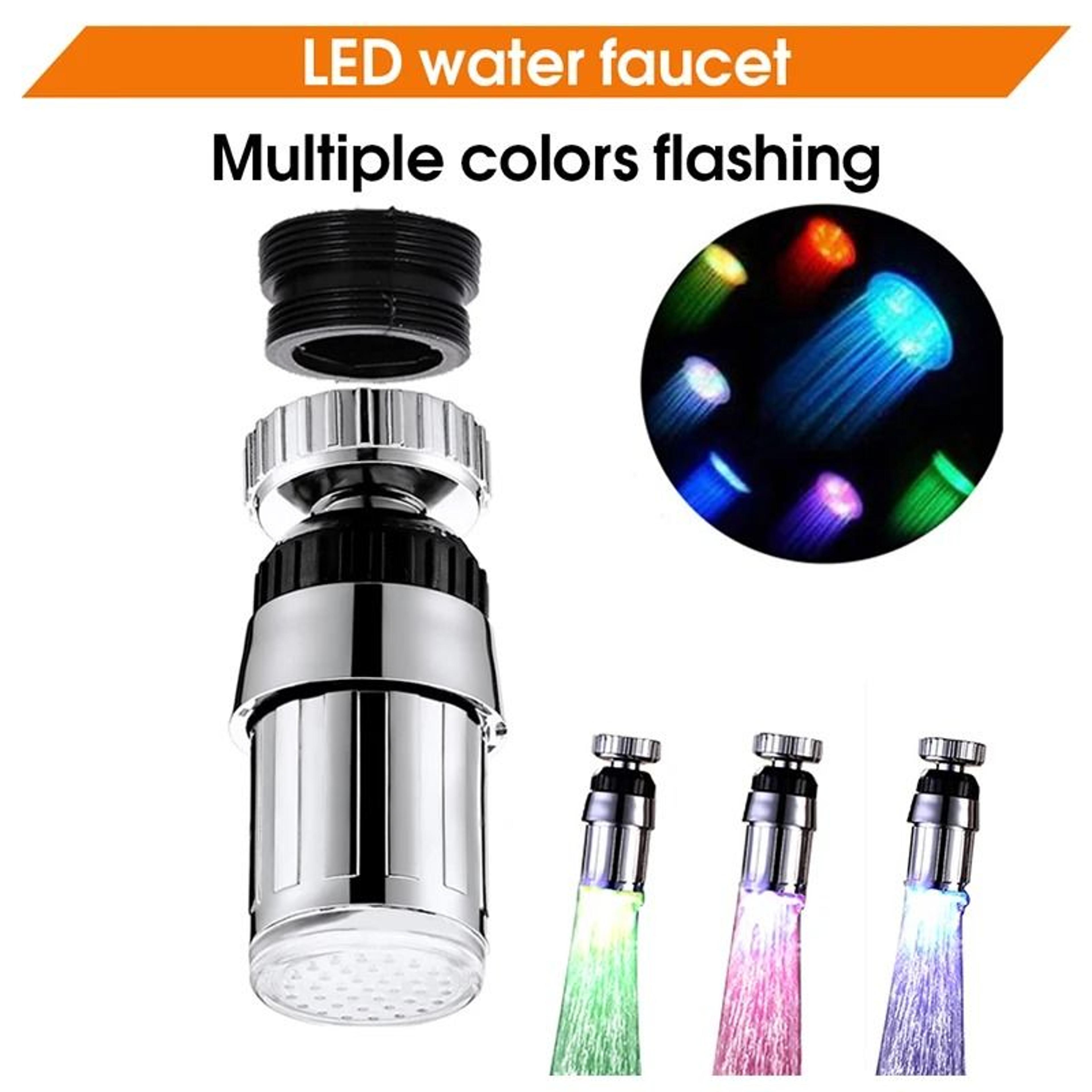 360 Rotatable TemperatureSensitive LED Faucet Light  Aerator Nozzle 6