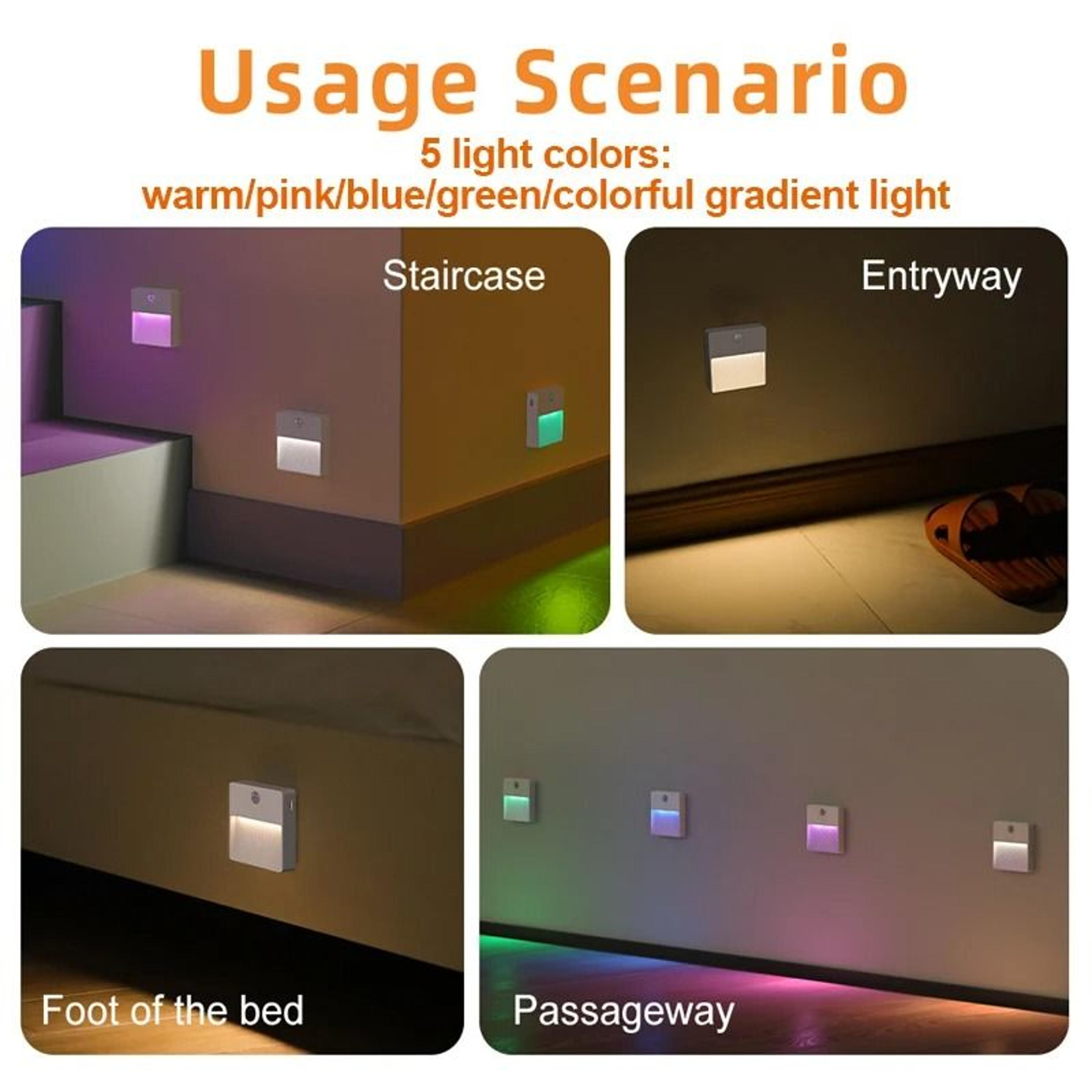 RGB ColorChanging LED Motion Sensor Night Light For Corridors  Bedrooms 5