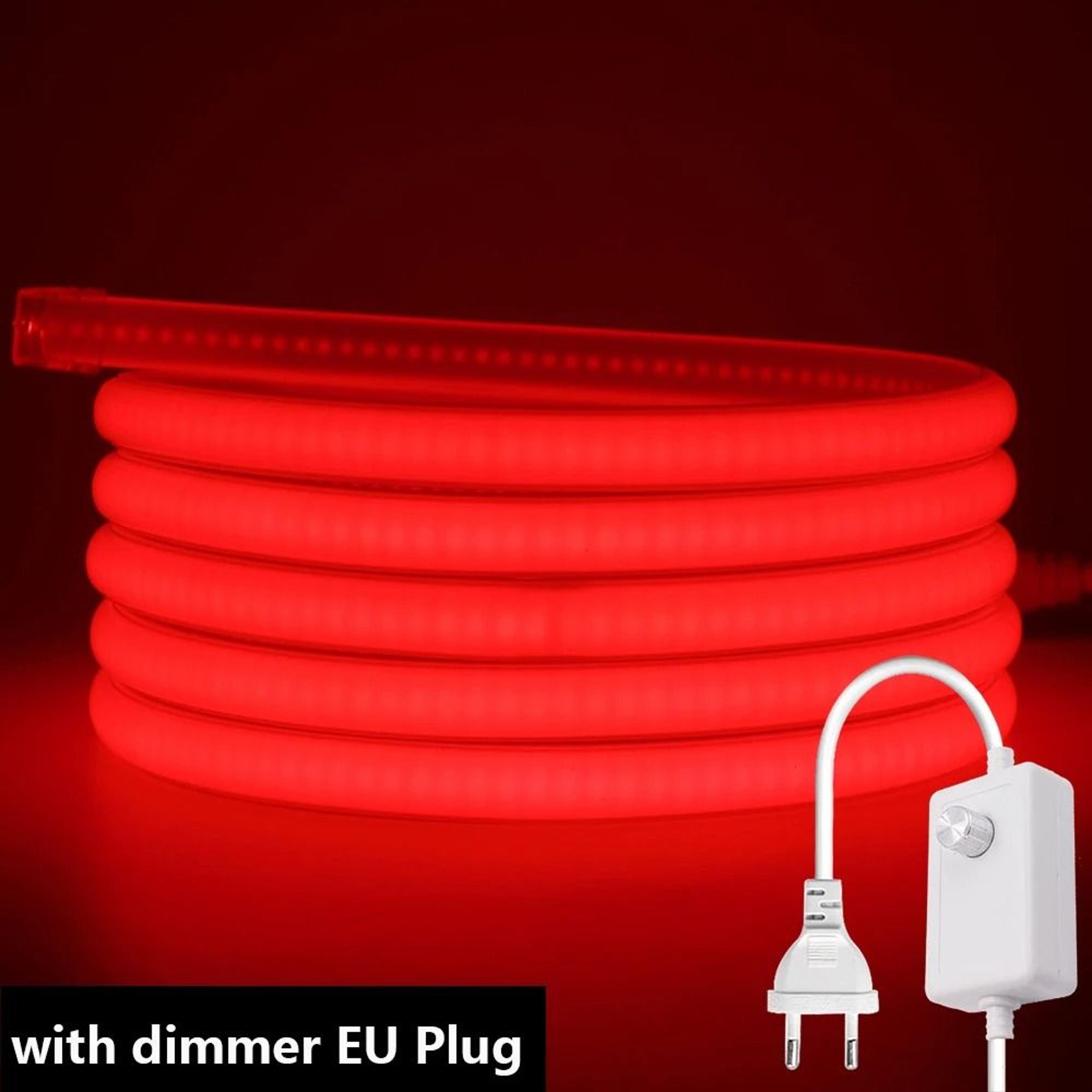 220V HighDensity COB LED Light Strip Kit With Inline Dimmer Switch  EU Plug 9