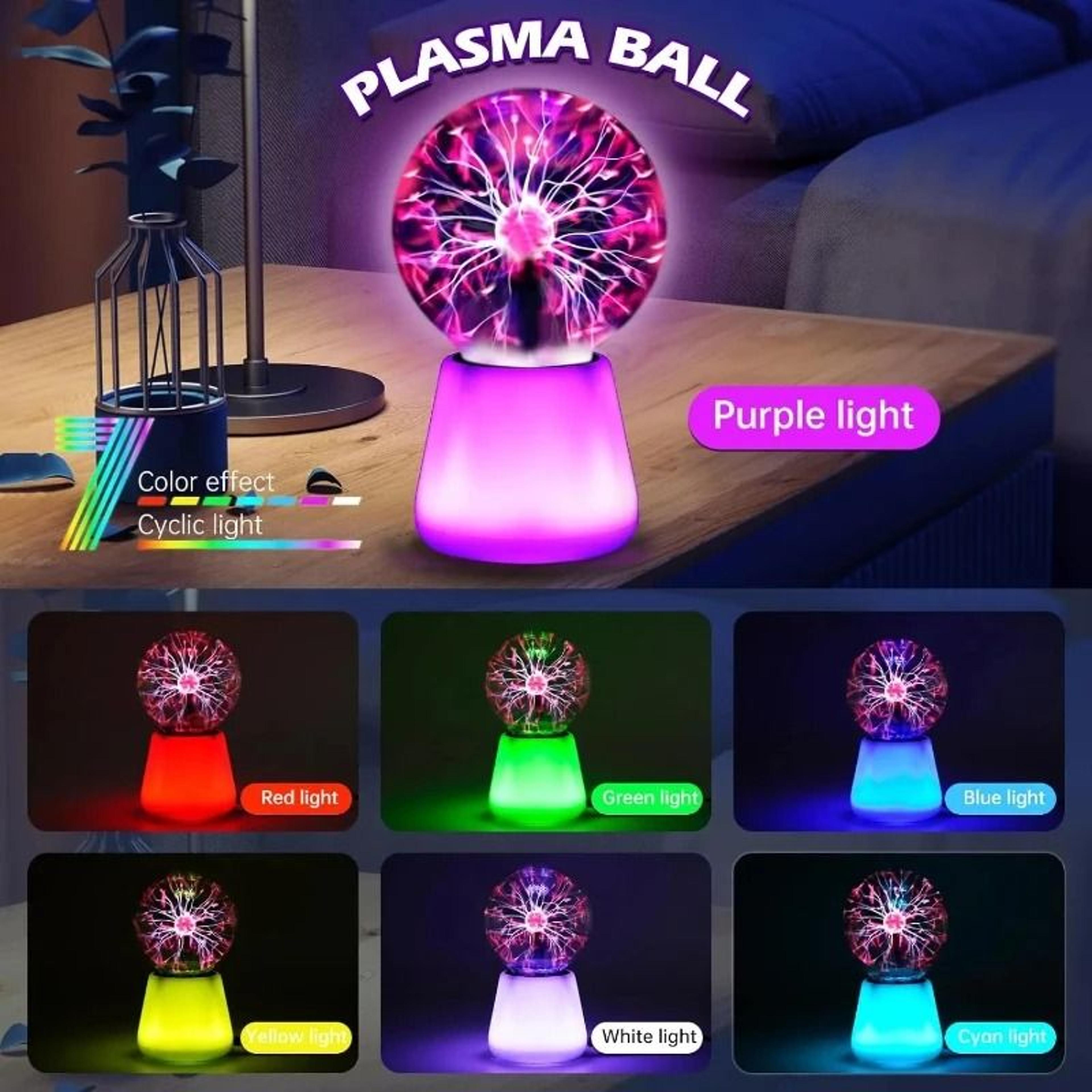 3Inch USBPowered Interactive Plasma Ball Lamp With 7 ColorChanging Lights 3
