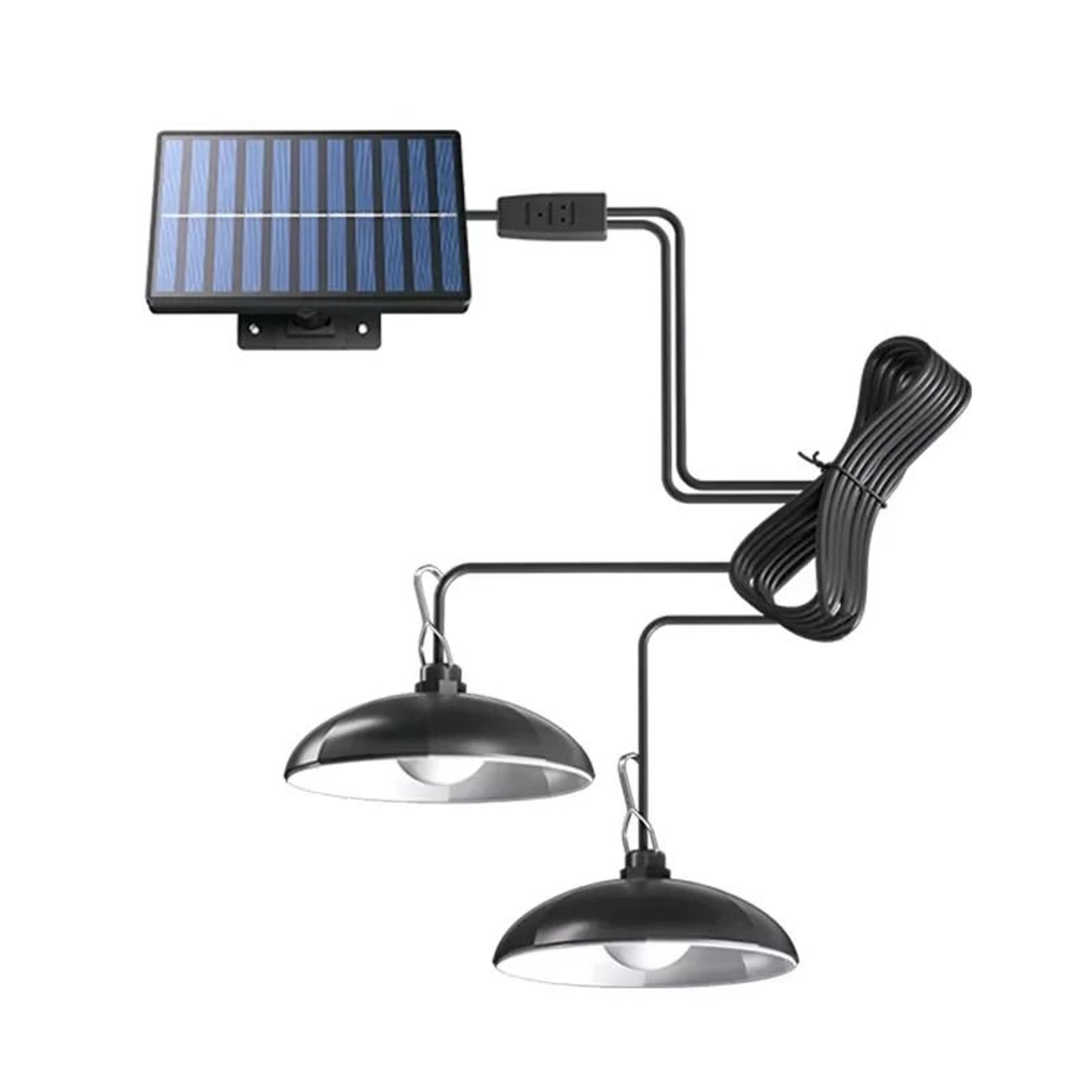 SplitType Dual Head Solar Pendant Light With Remote Control Indoor  Outdoor Waterproof 7