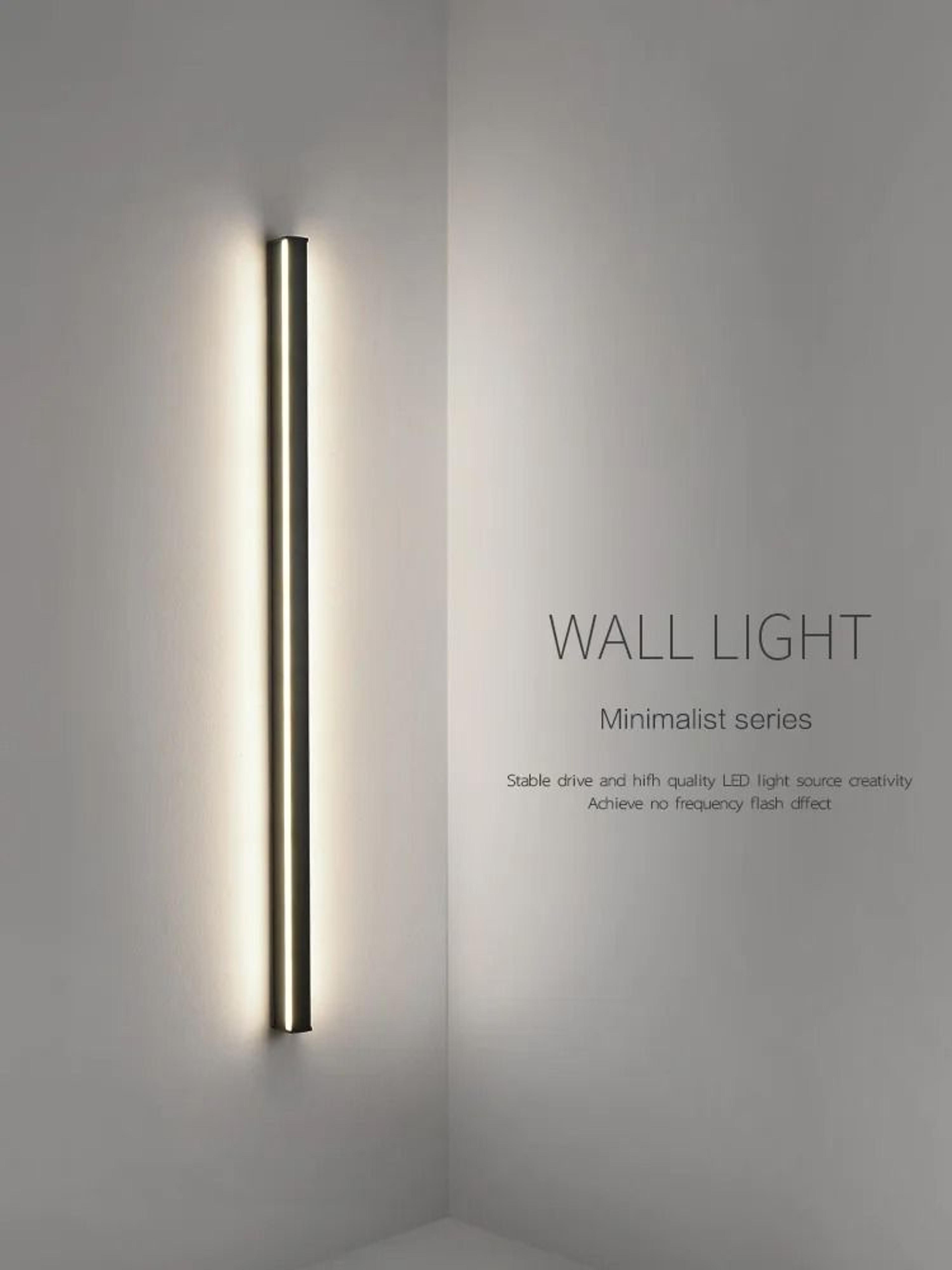 Minimalist Modern Linear LED Wall Sconce Lamp Long Background  Bedside Light 0