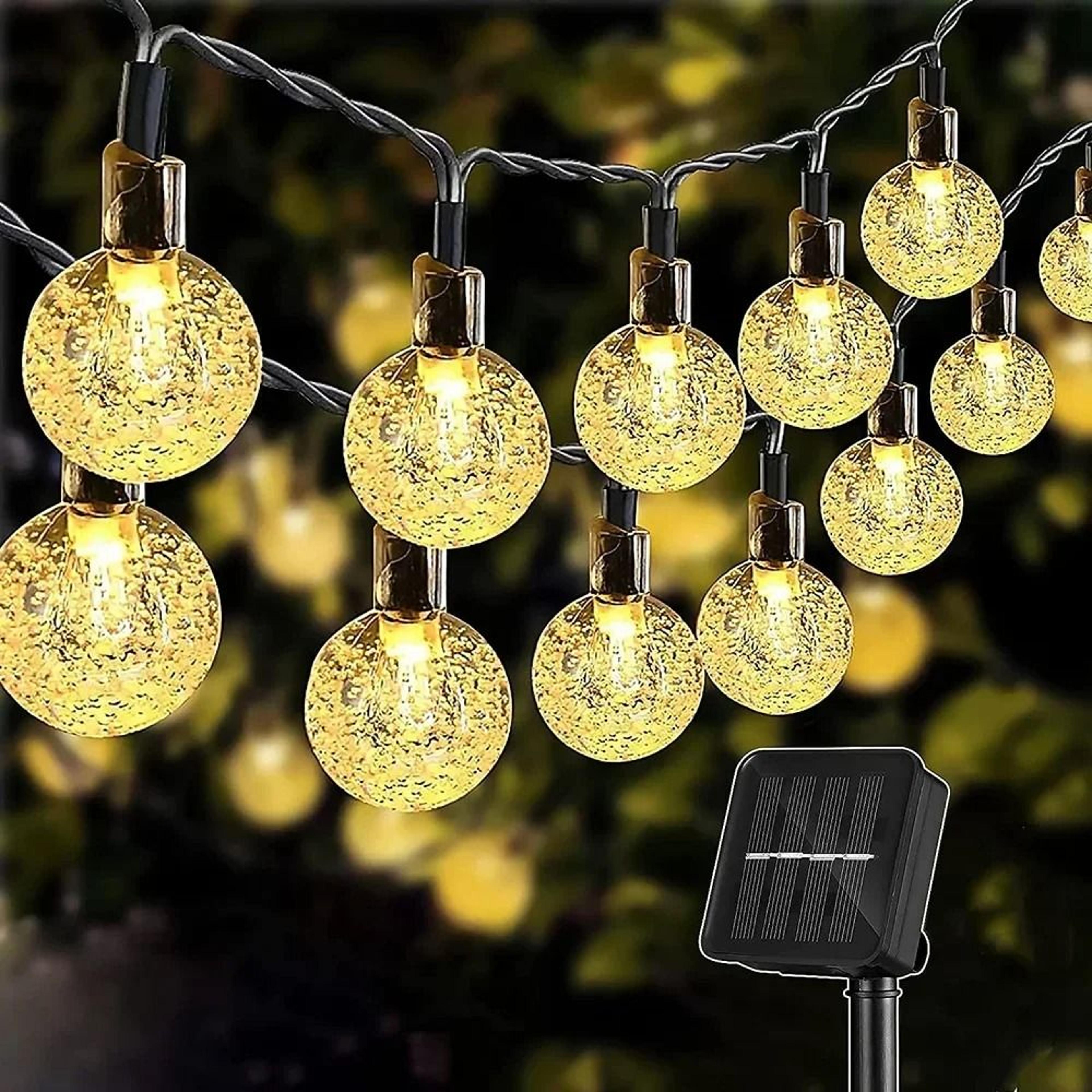 Solar Crystal Globe LED String Lights 60 LED 8 Modes IP65 Waterproof 0