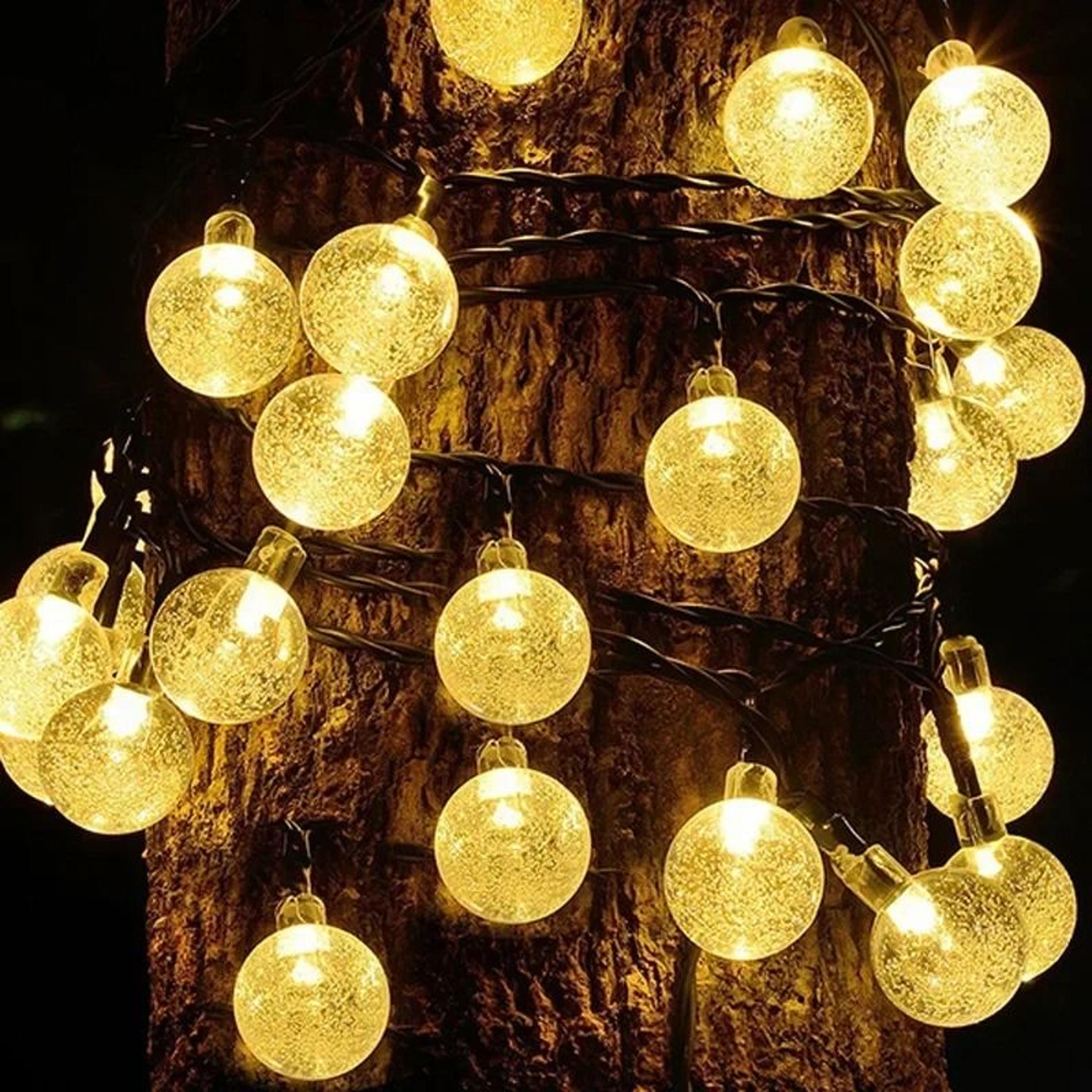 Solar Crystal Globe LED String Lights 60 LED 8 Modes IP65 Waterproof 3