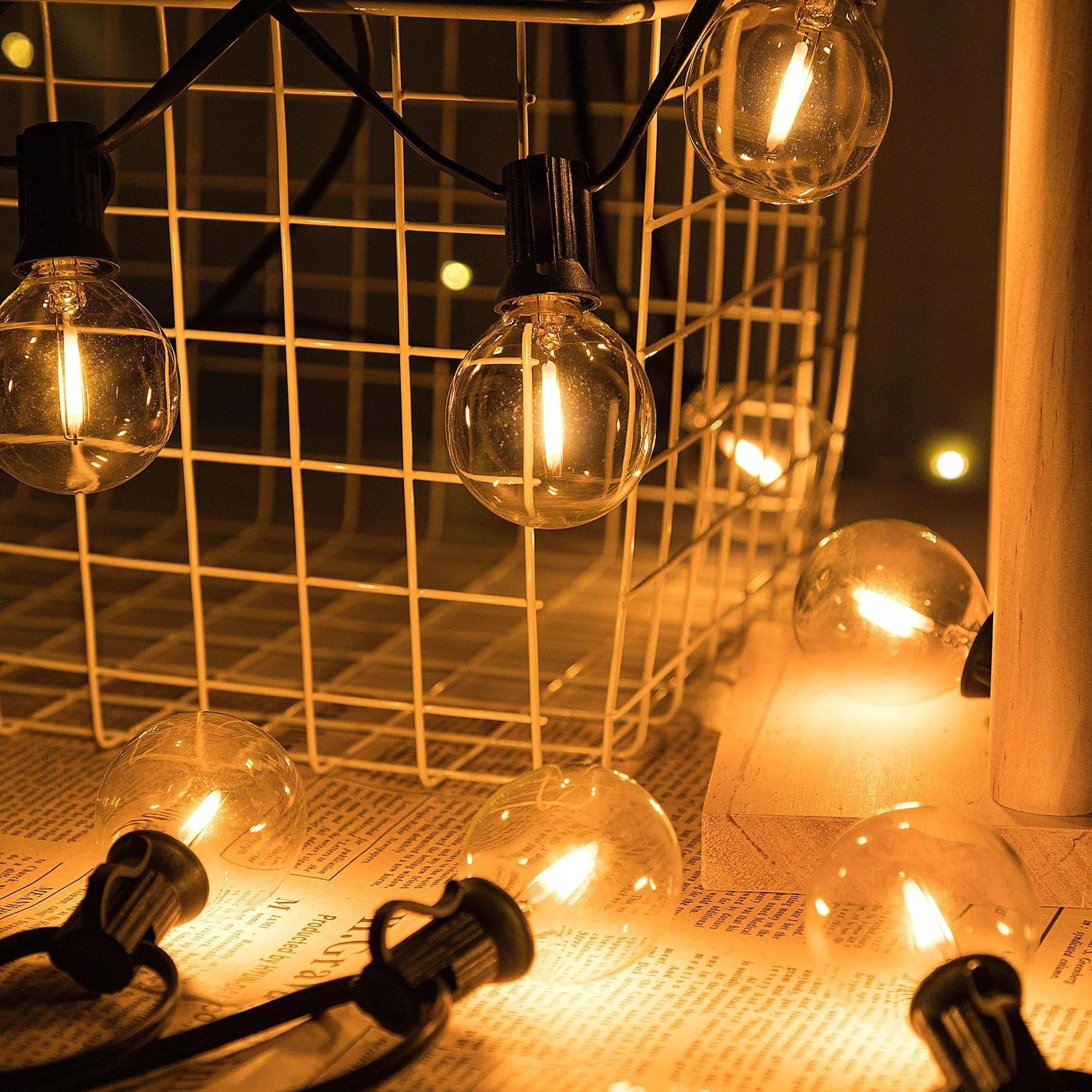 G40 Shatterproof LED Outdoor String Lights DC24V Low Voltage Waterproof Garland 5