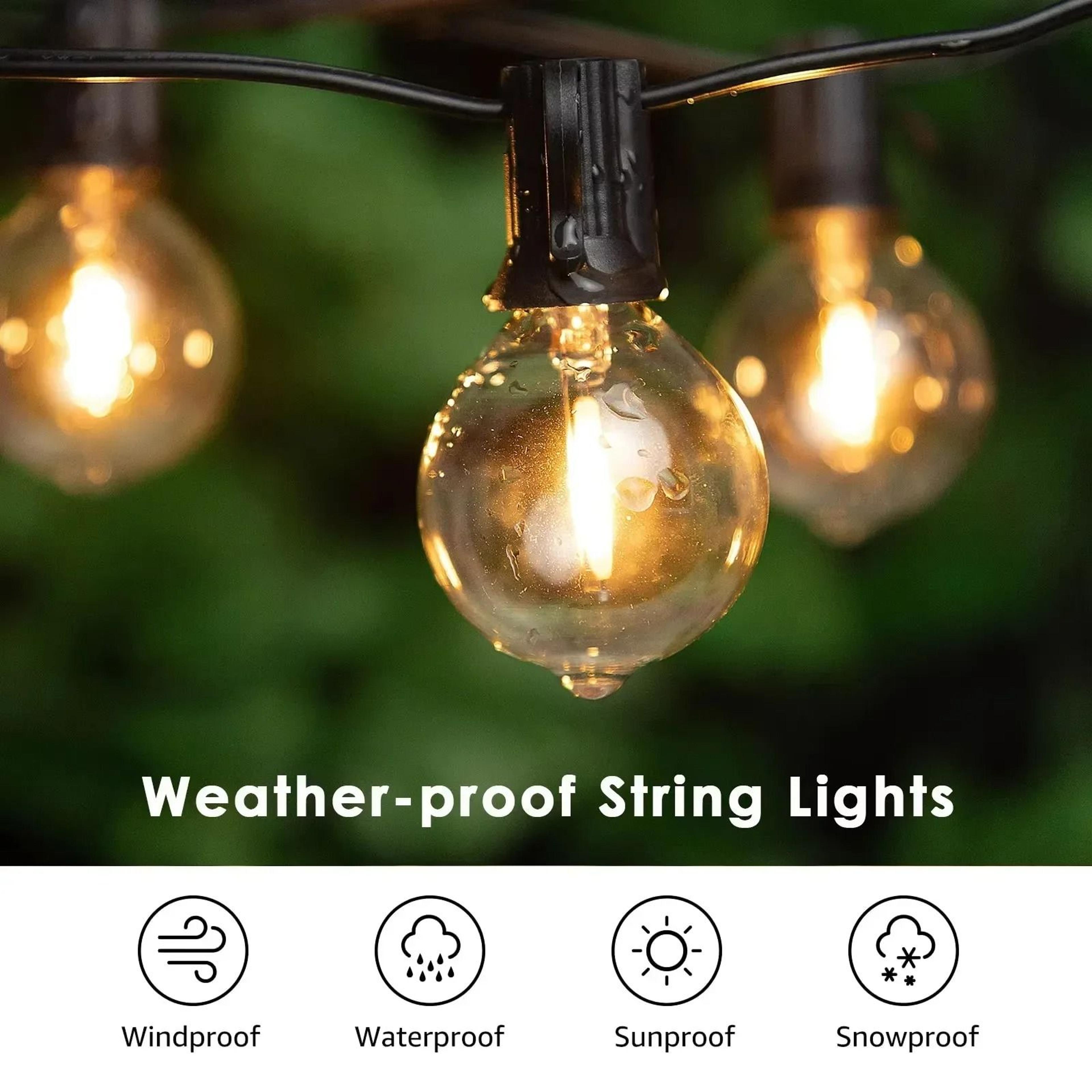 G40 Shatterproof LED Outdoor String Lights DC24V Low Voltage Waterproof Garland 3