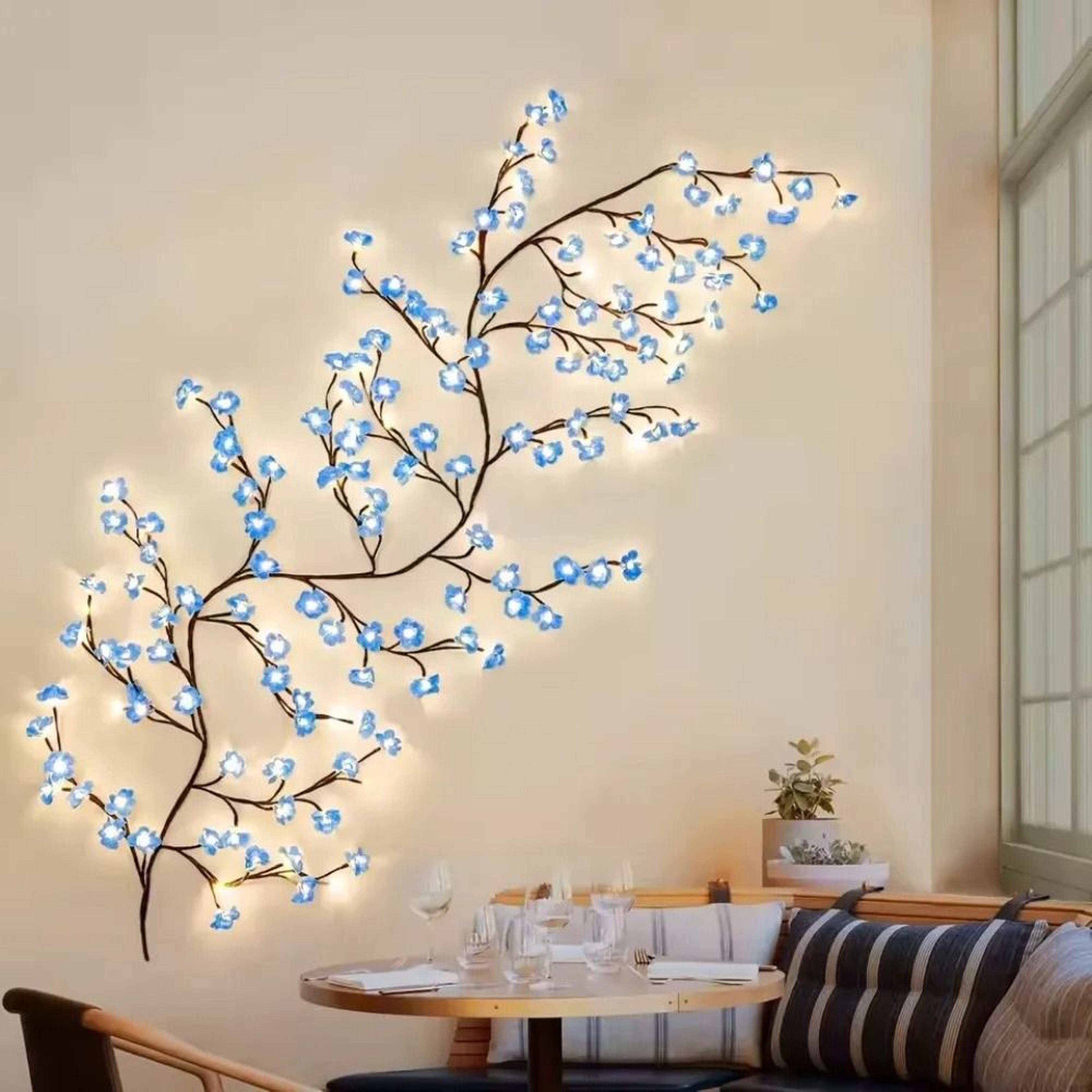 Dimmable USB Cherry Blossom Tree LED Light Artificial Flower Branch Table Lamp 6