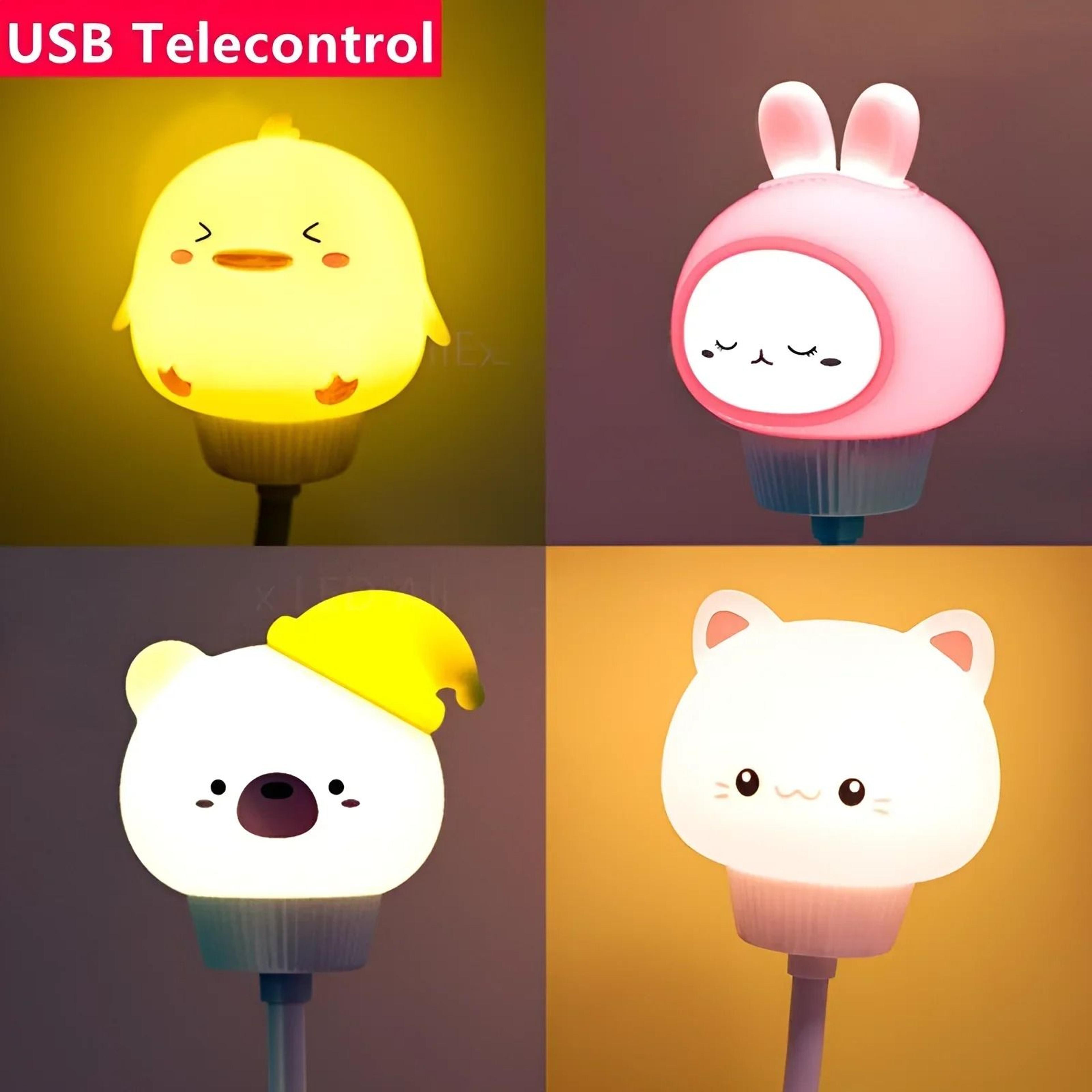 Cute Cartoon Animal USB LED Night Light Bear Chick  Kitten Baby Nursery Lamp 4