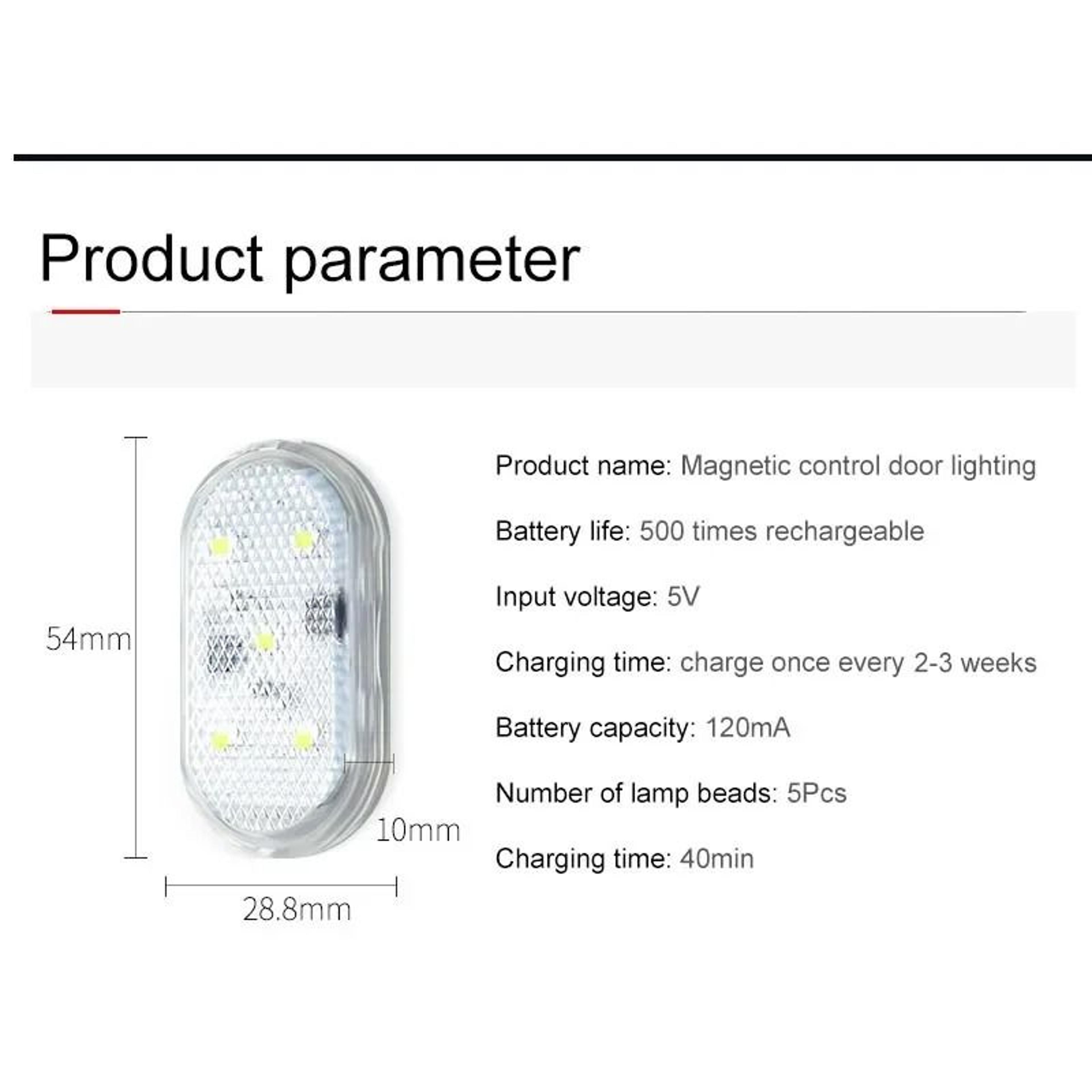 Wireless Magnetic LED Car Door Light Set USB Rechargeable Interior Welcome  Warning Lamp 1